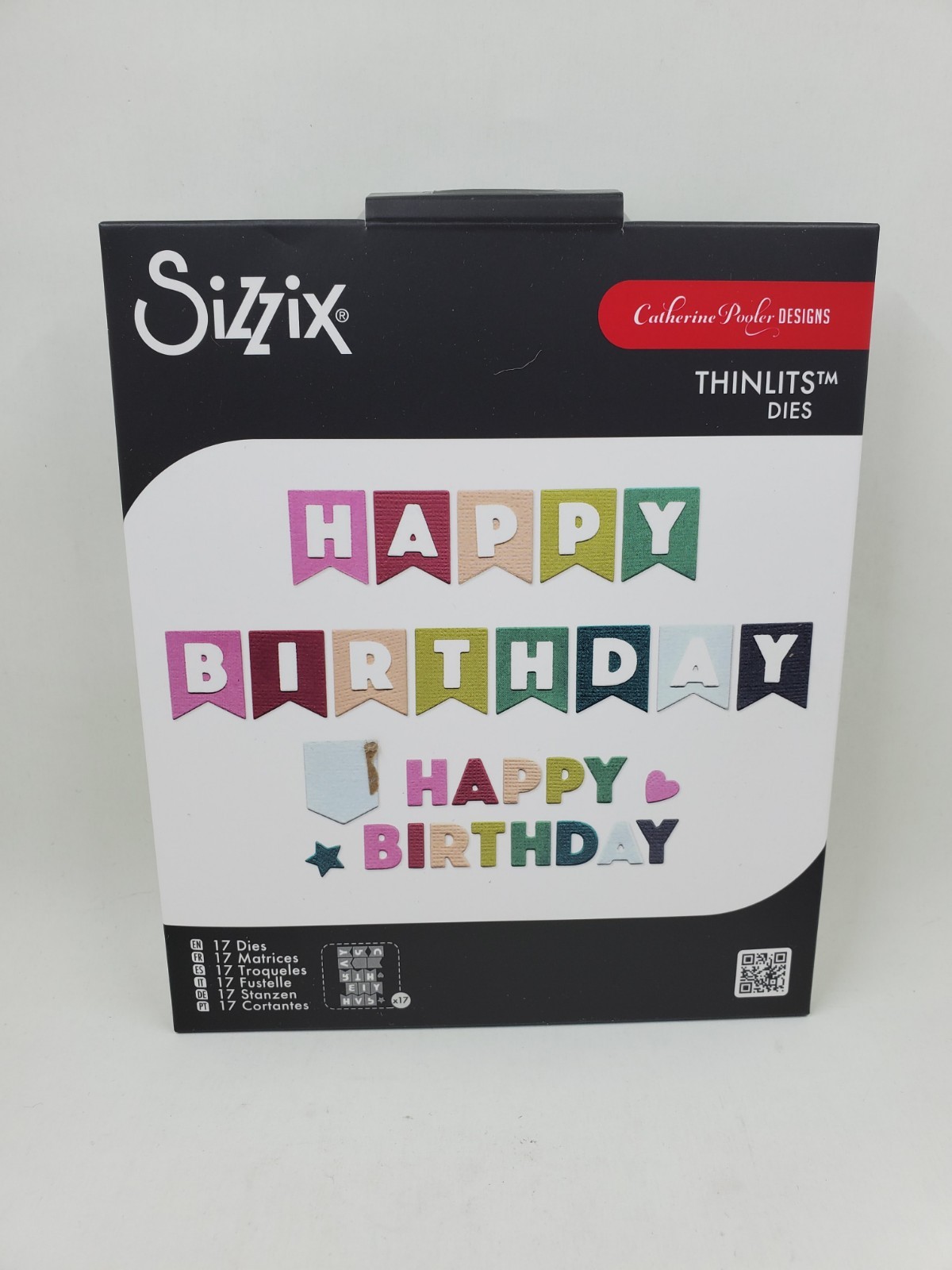 TH3 Sizzix Thinlits 17PC Die Set - Happy Birthday Banner Bunting , 666833