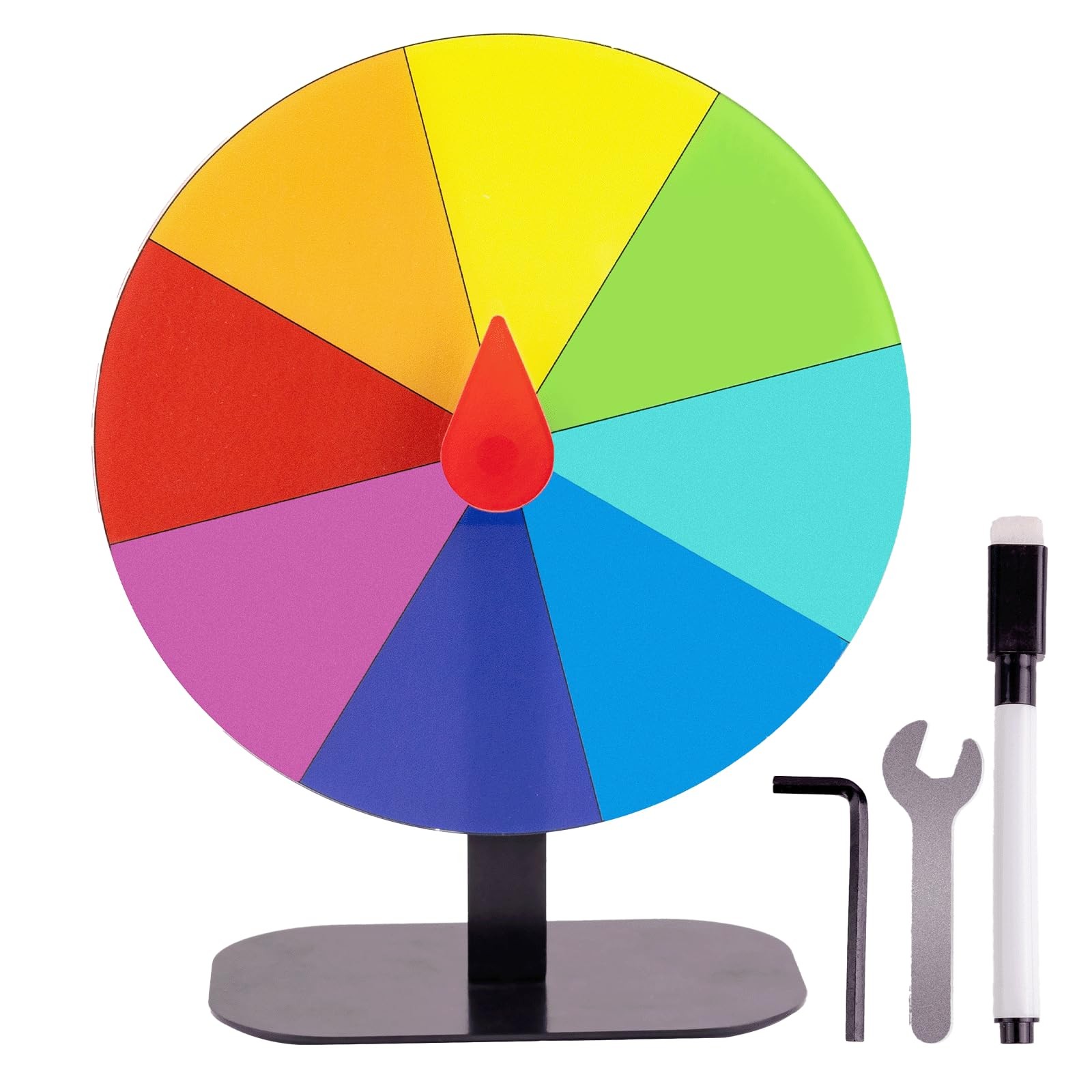 JstFrU 8 Inch Heavy Duty Spinning Prize Wheel - 8 Slots Color Tabletop Roulet...