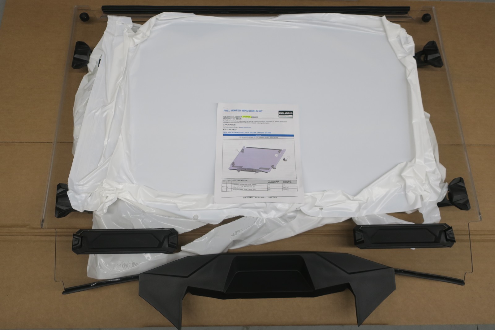 POLARIS Lock & Ride Full Vented Front Windshield, Hard Coat Poly. PRO R 4 SEAT
