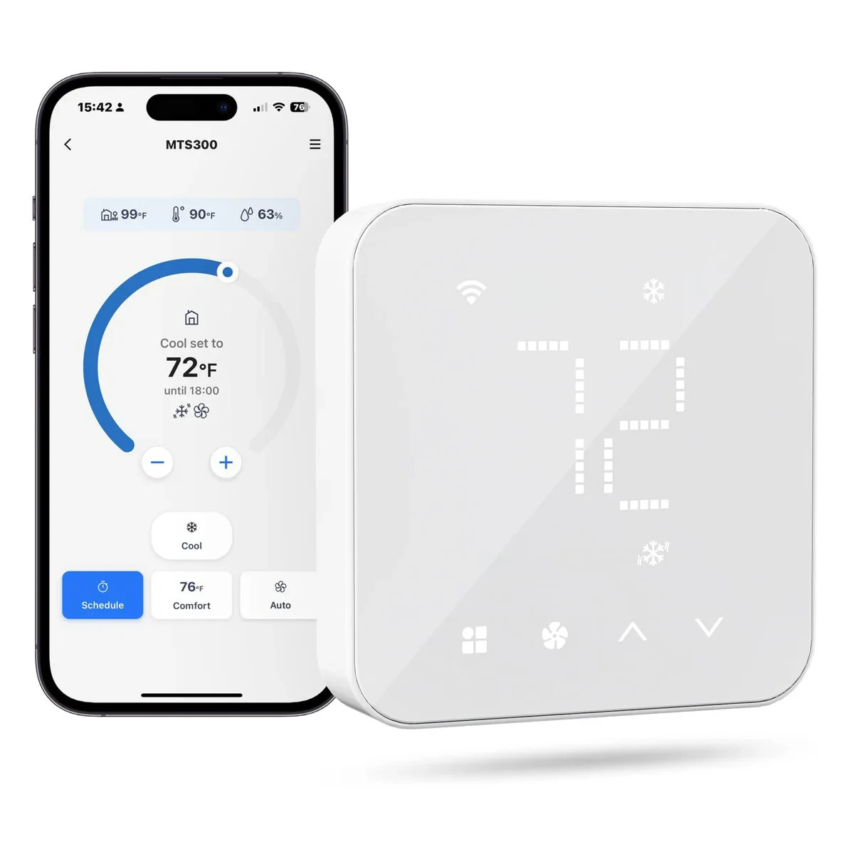 meross Smart Thermostat for Home, WiFi Alexa, Apple Home, Google Assistant WHITE