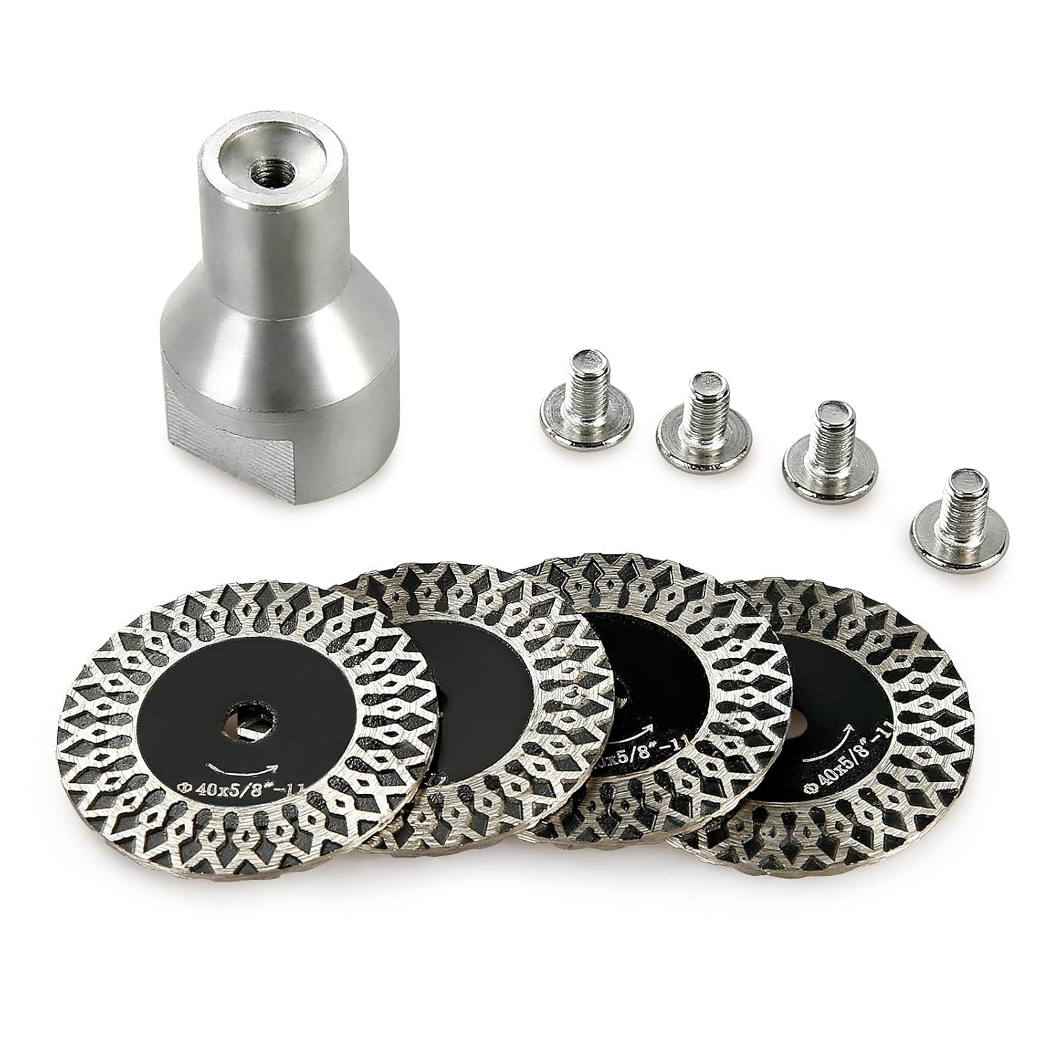 LOZLIN 5-PC 40Mm Diamond Engraving Blade Saw Kit Removable Flange 5/8-11 Thread