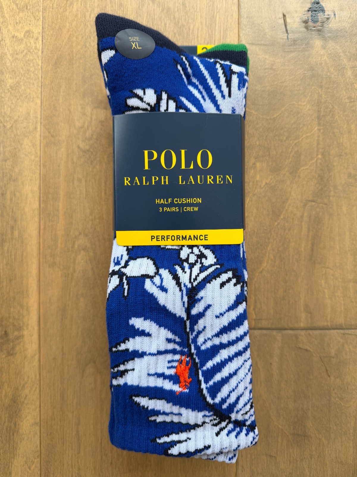 Polo Ralph Lauren Men's XL Pack of 3 Performance Crew Socks Shoe Size 12-17 NWT