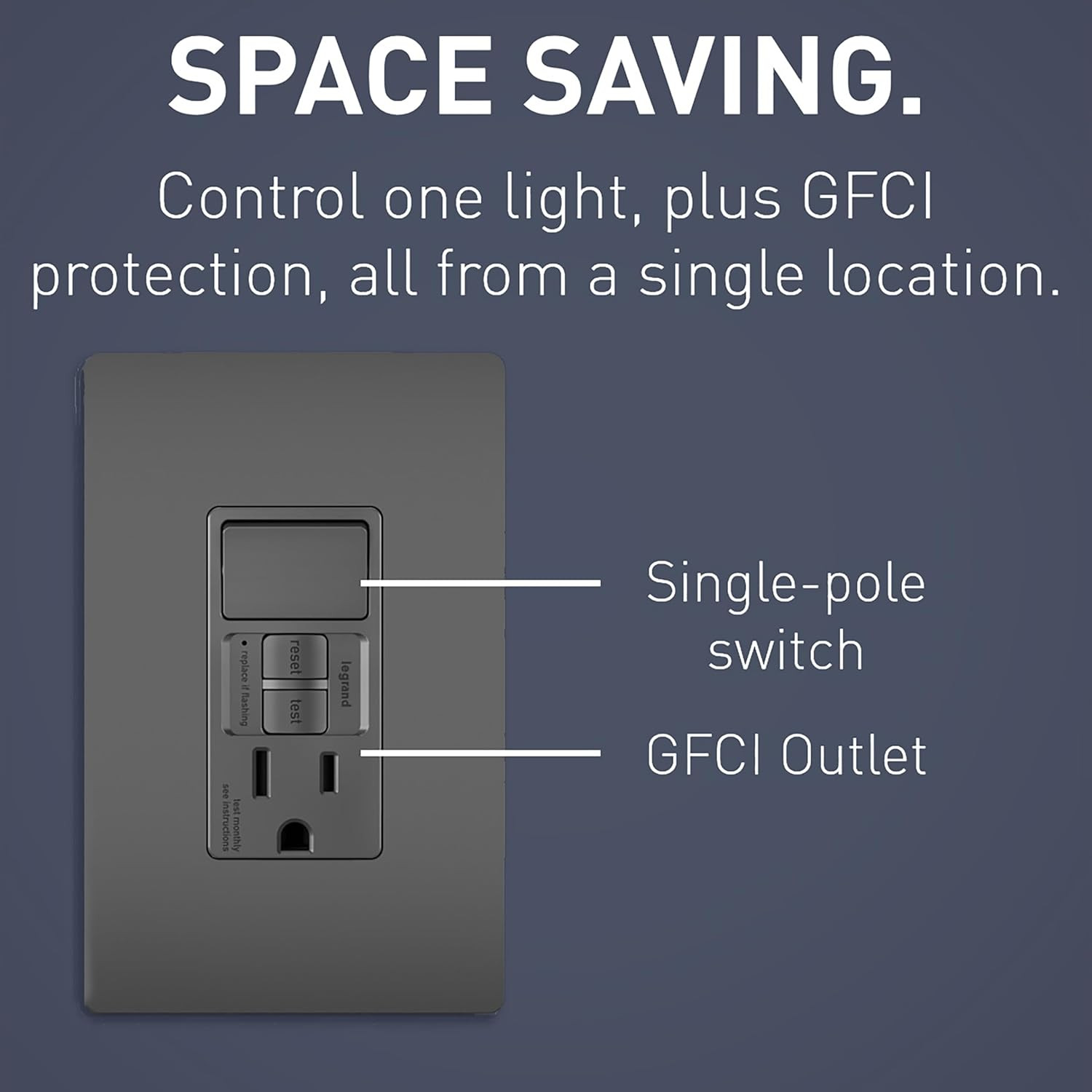 Radiant 15 Amp Combination GFCI Self-Test Tamper-Resistant Electrical Wall Power