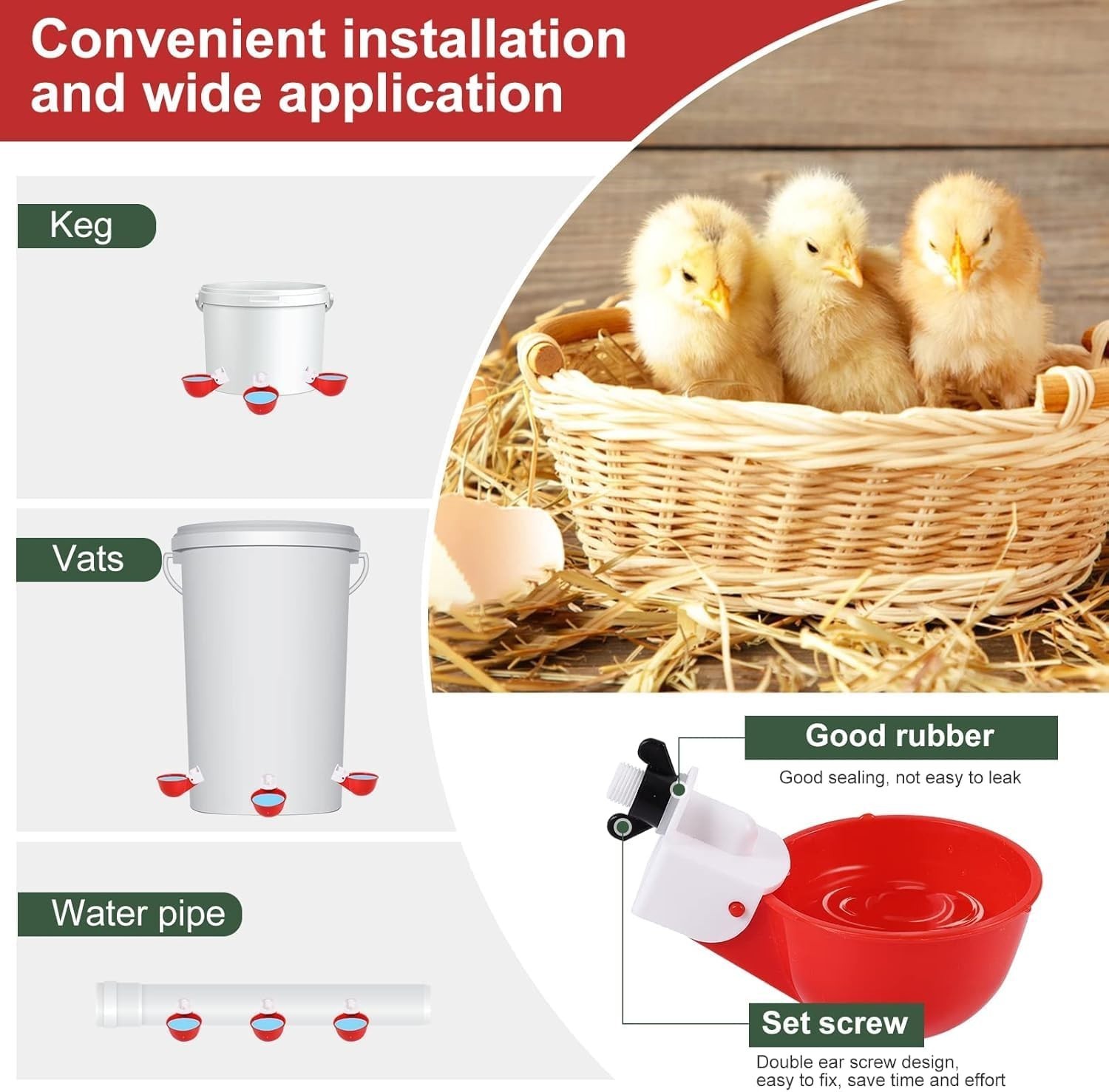 Incubators for Hatching Eggs, Chicken Waterer Cups, Automatic Egg Turner Hold...