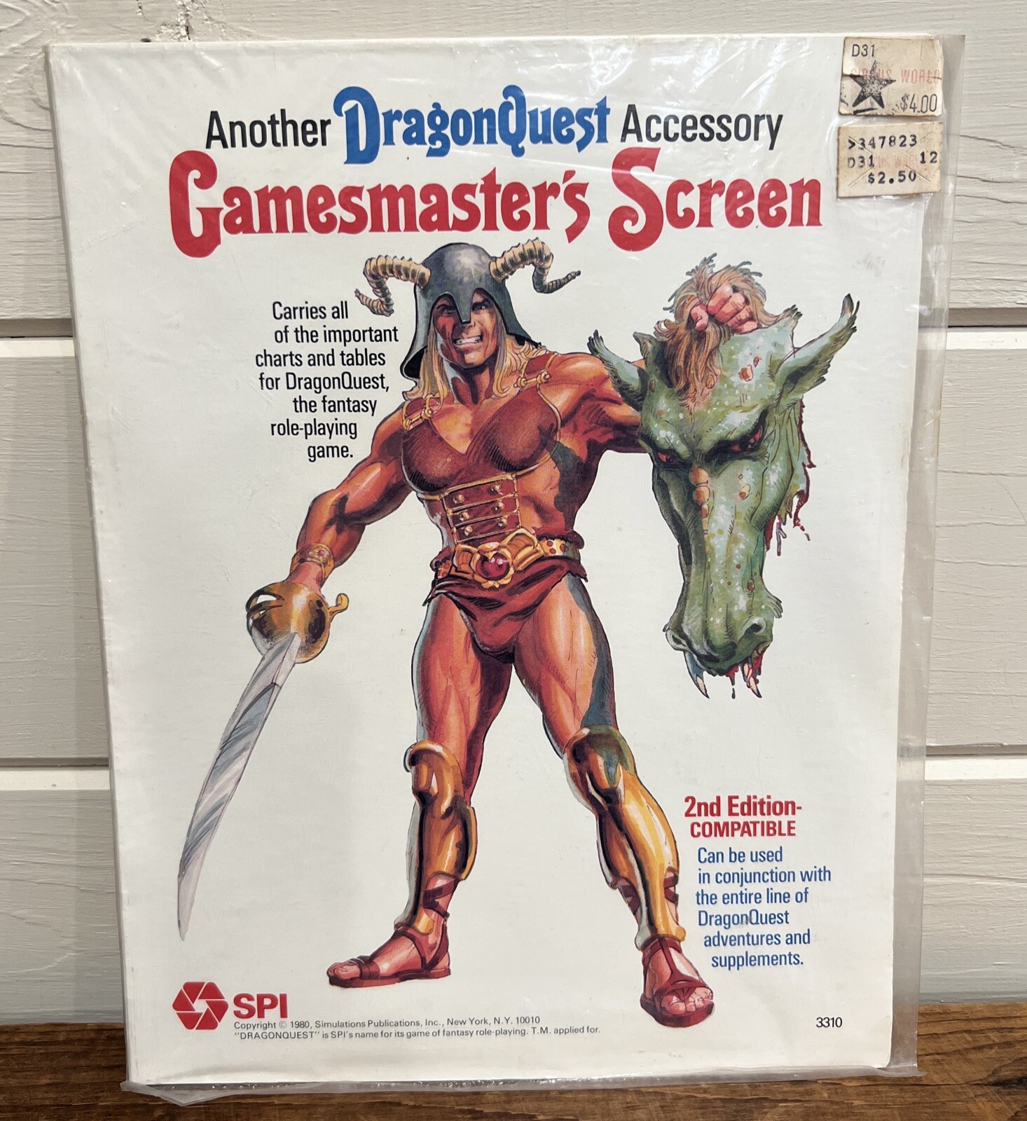 DragonQuest Gamemaster's Screen 2nd Edition SPI Dragon Quest 3310 Fold Out