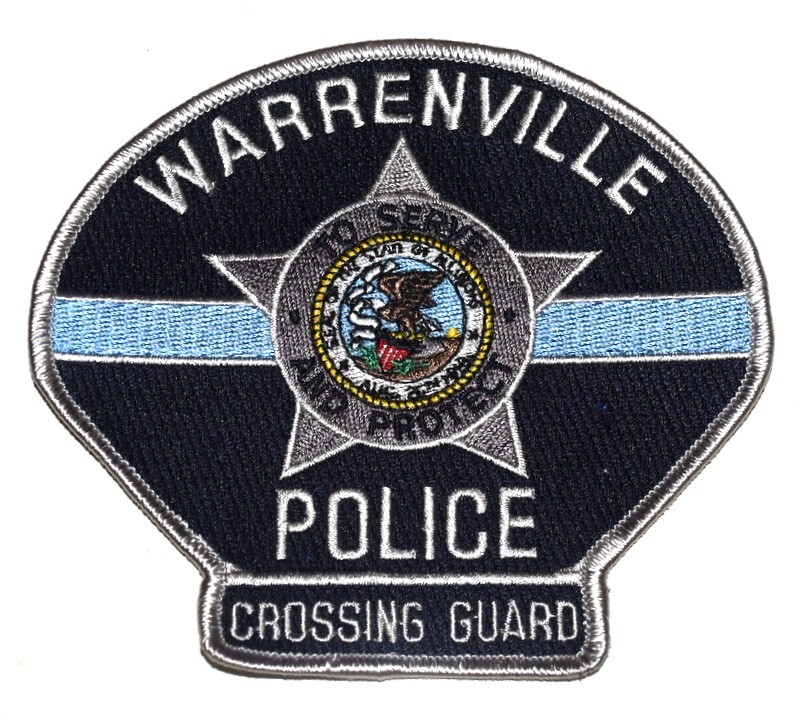 WARRENVILLE – CROSSING GUARD - ILLINOIS CAMPUS Police Patch THIN BLUE LINE