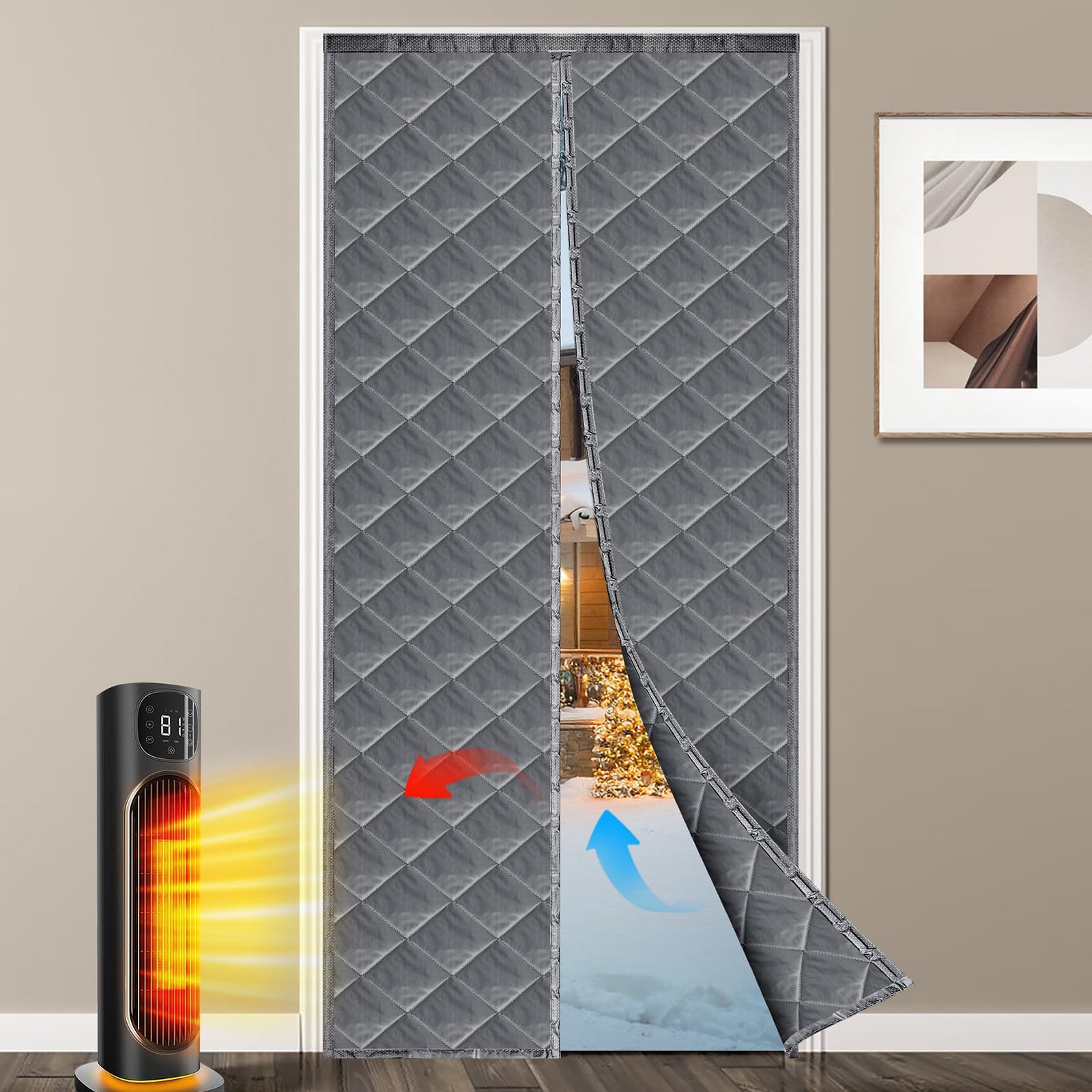 Magnetic Thermal Door Curtain, Insulated Door Curtain, Temporary Door, Door C...