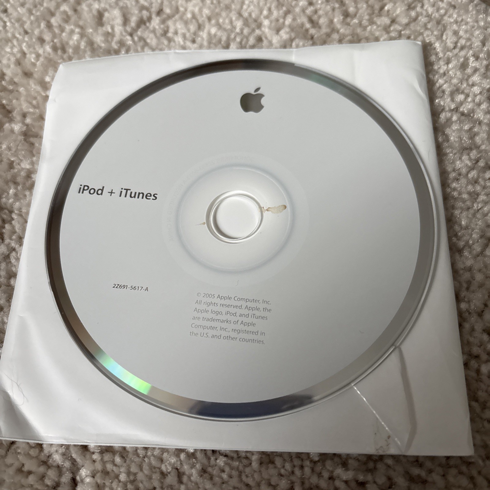 Vintage Apple iPod 2005 Installation Software CD 2Z691-5617-A
