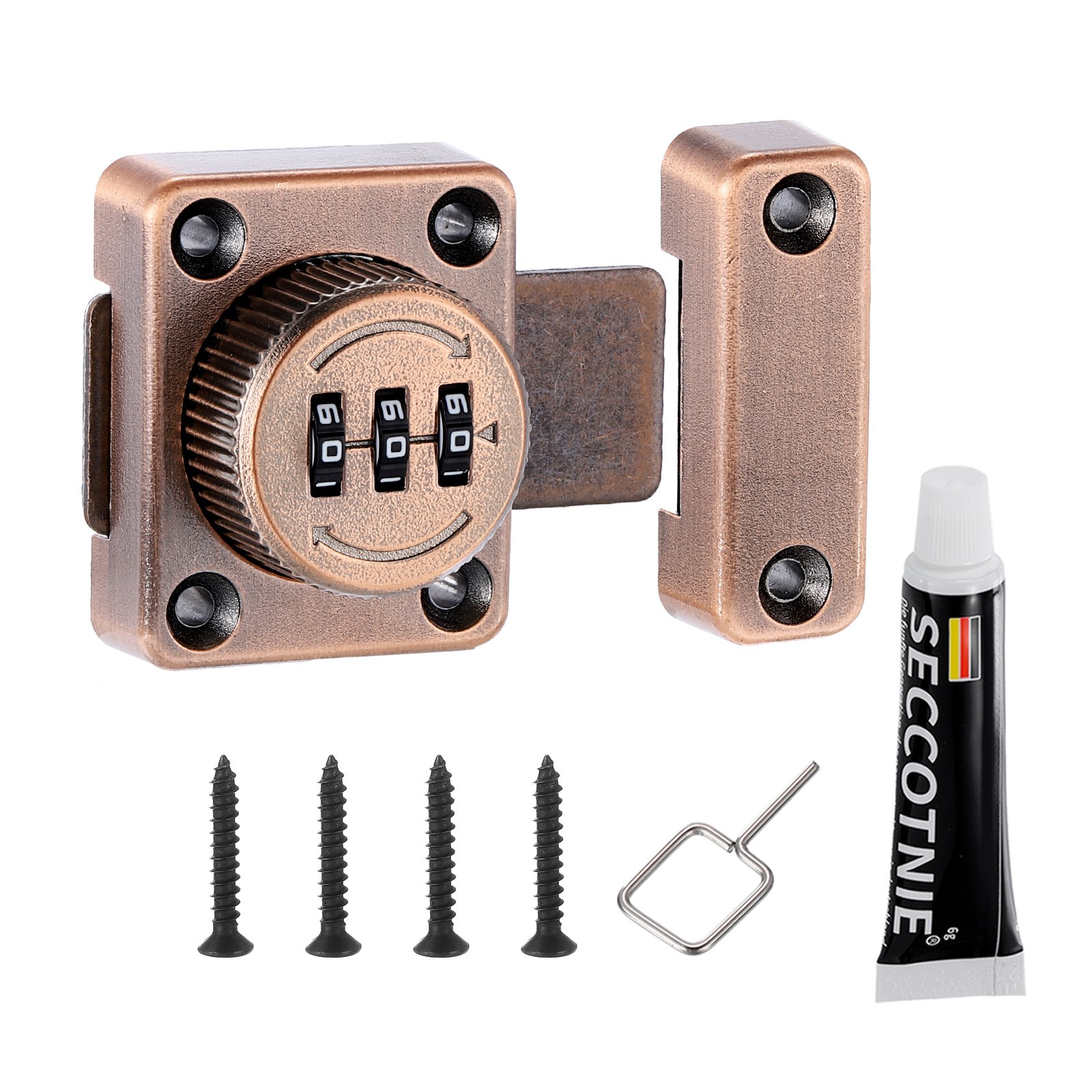 Cabinet Password Latch Combination Lock for One-Way Door Cabinet Copper