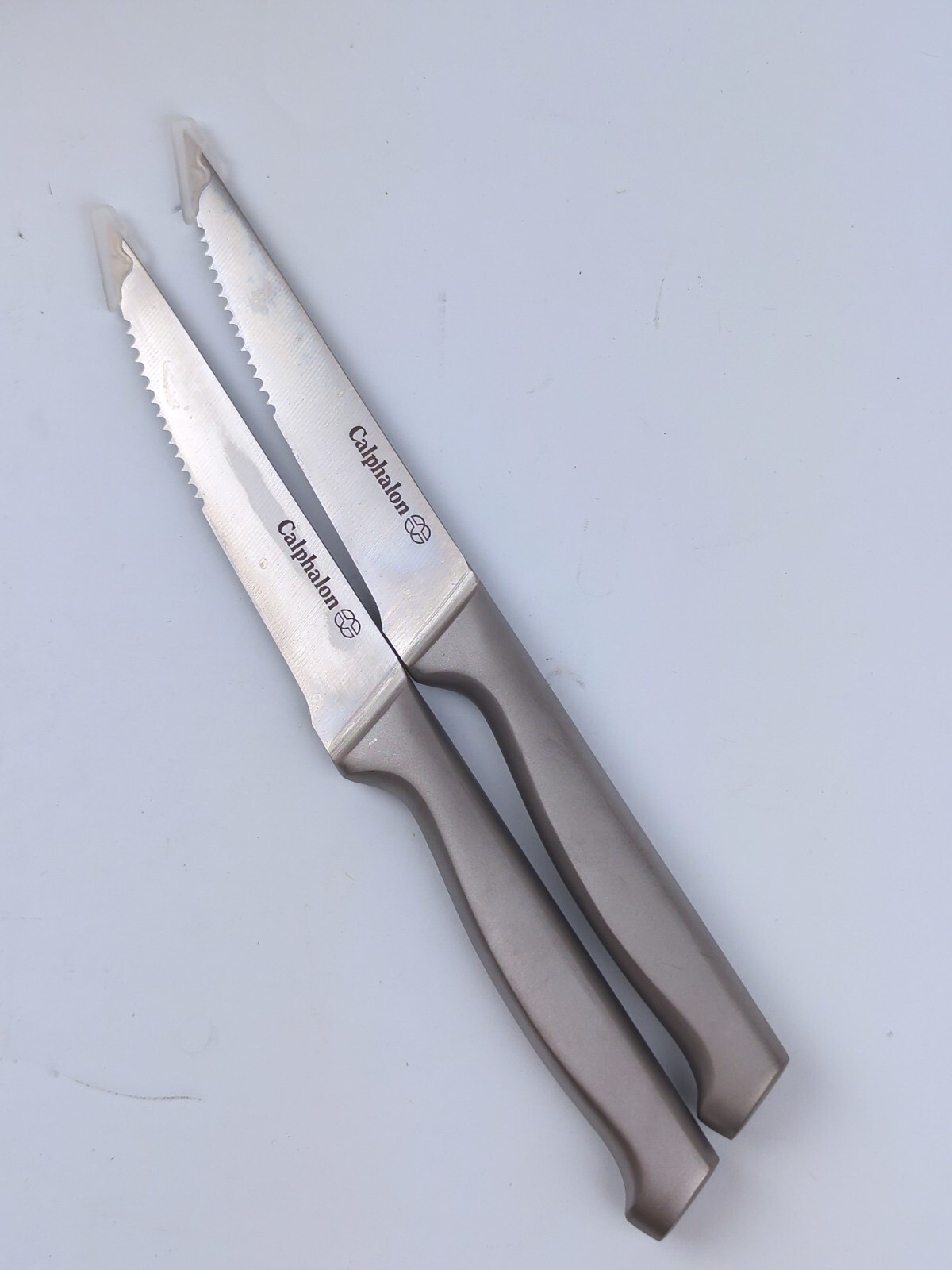 2pc Calphalon CLASSIC 4.5" Serrated STEAK Knives w/ Stainless Steel Handle - NEW