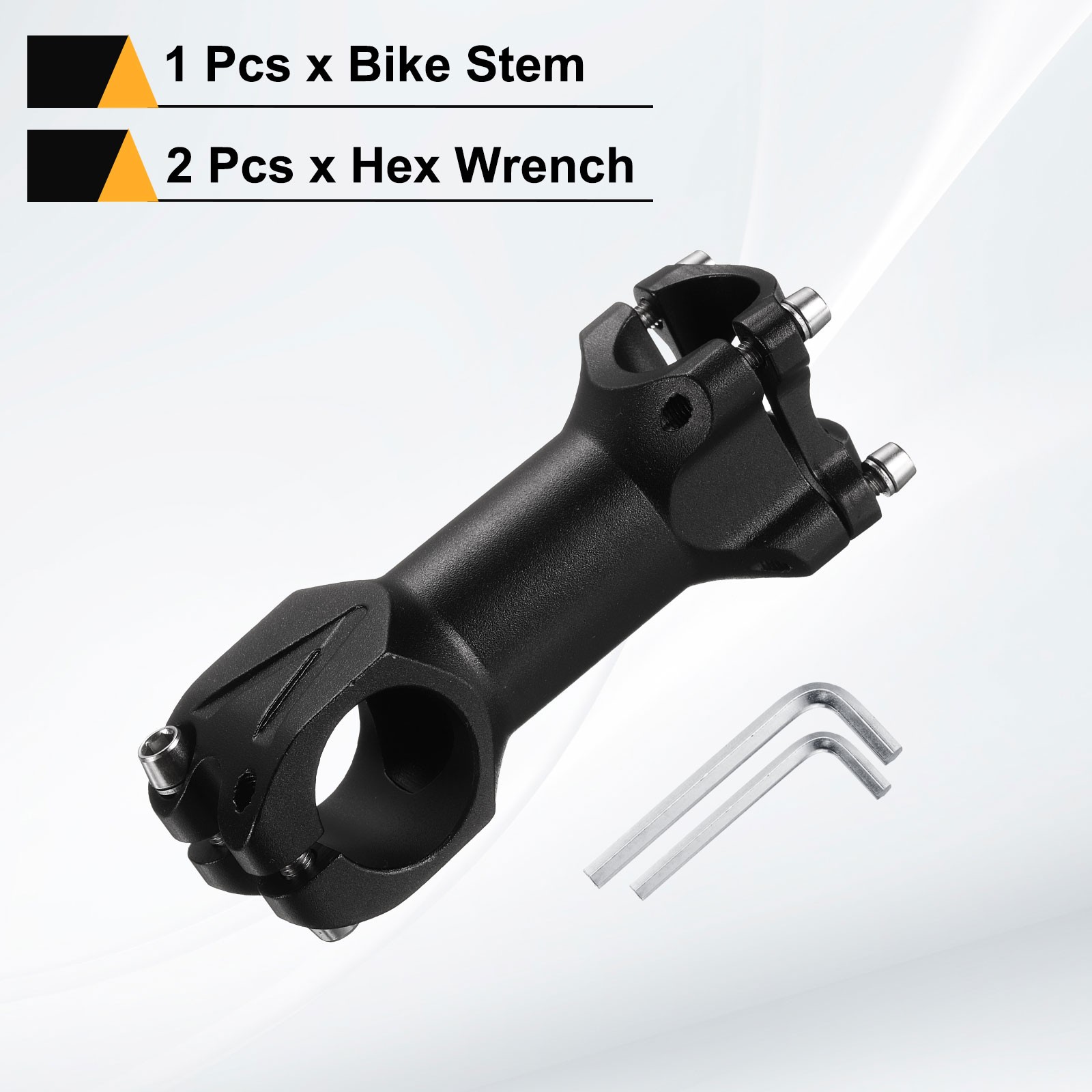 25.4mm Bike Stem 7 Degree 90mm Bicycle Handlebar Stem for MTB, Black
