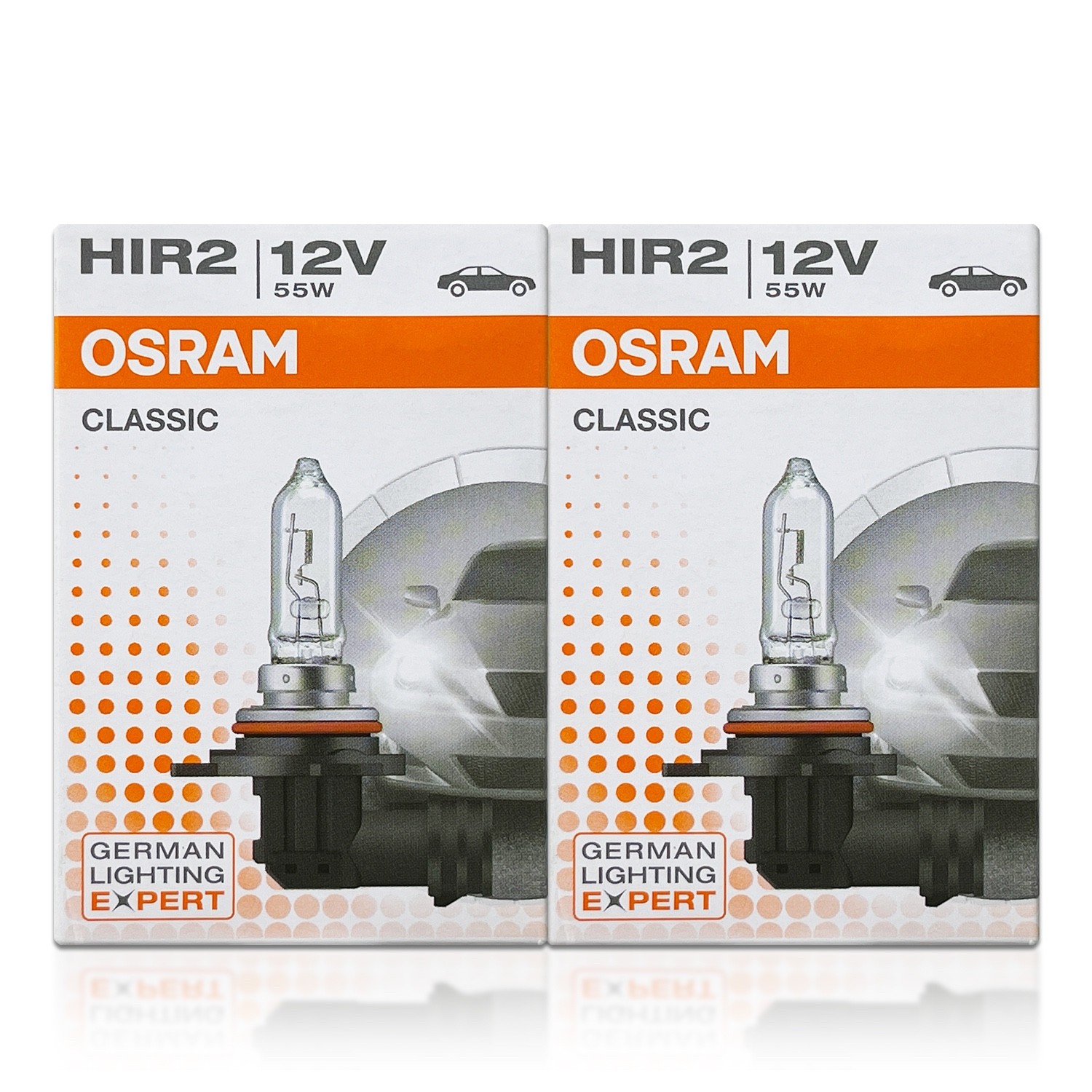 Osram CLASSIC OEM HIR2 Halogen Headlight Bulbs 9012 High Low Fog 55W 12V 2-Pack