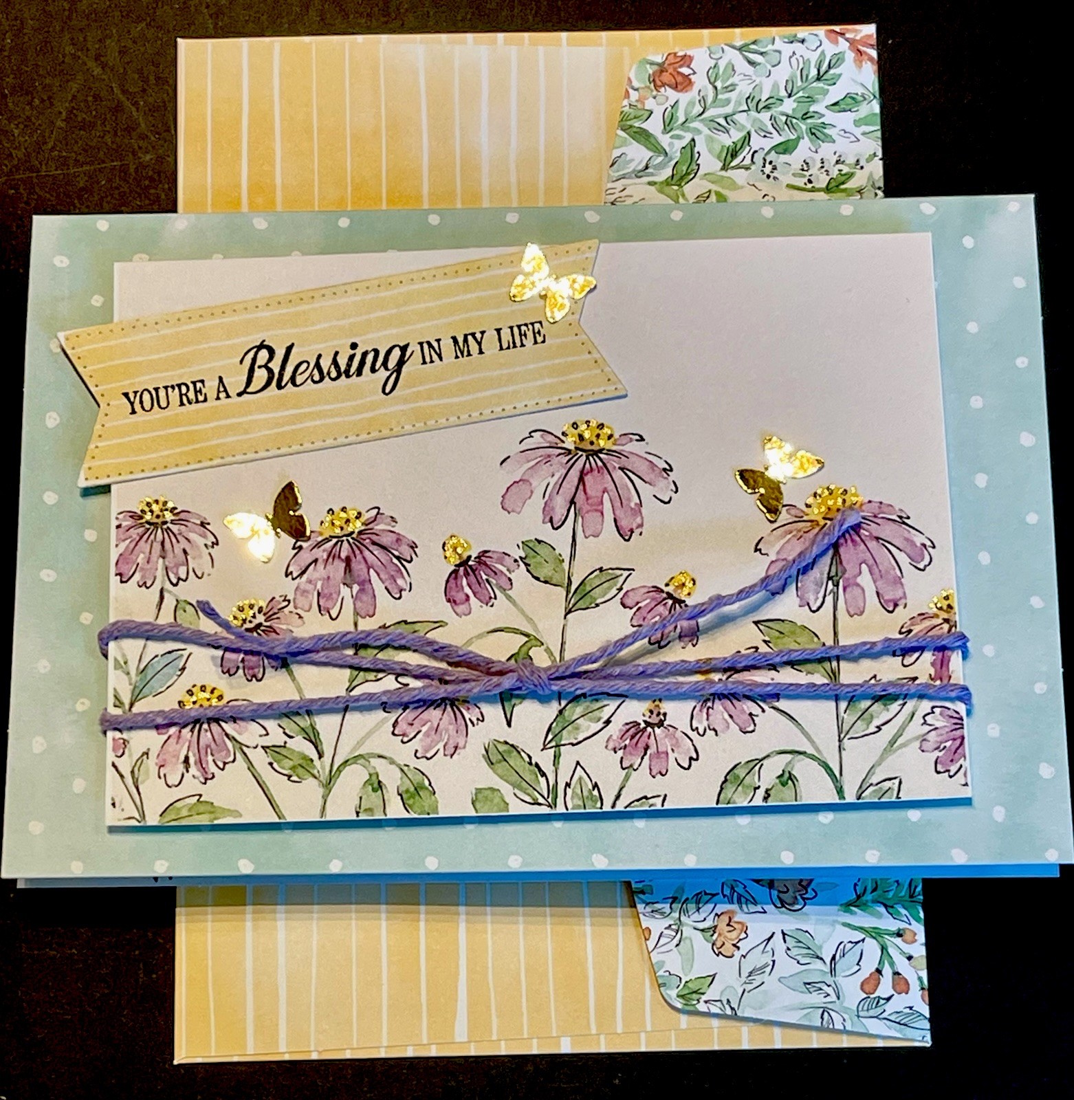 4 Stampin UP! “You’re a Blessing in my life” Hand Penned & More DSP DIY Card Kit