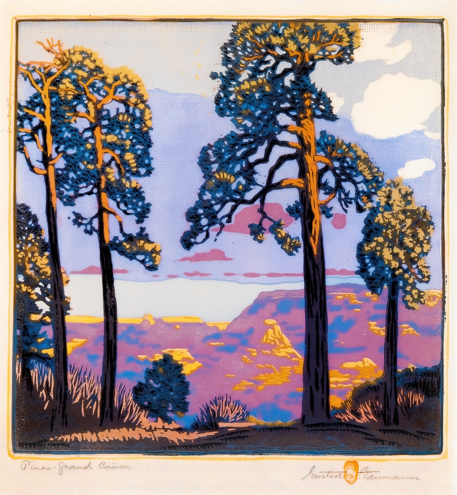Gustave Baumann: Pines - Grand Canyon 22x30 Archival Quality Fine Art Print