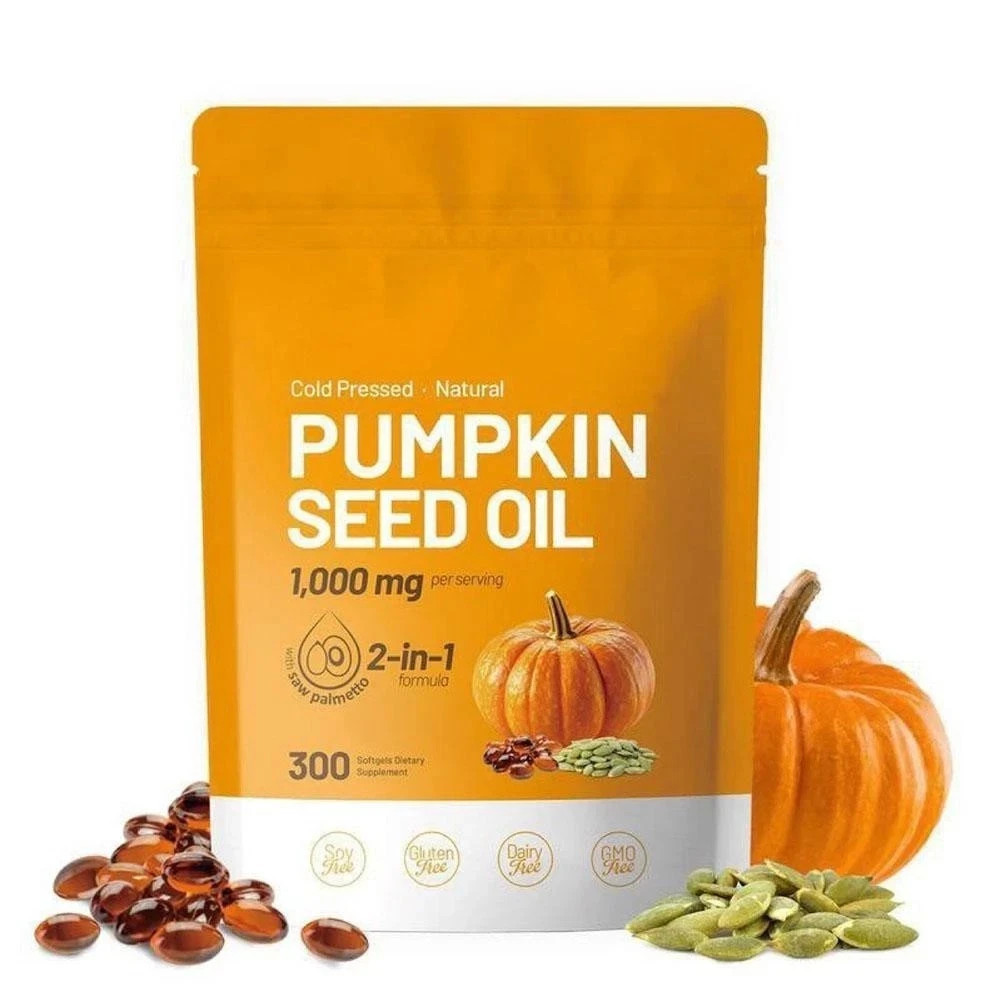 Pumpkin Seed Oil 1000mg with Saw Palmetto 300-Softgels.NEW