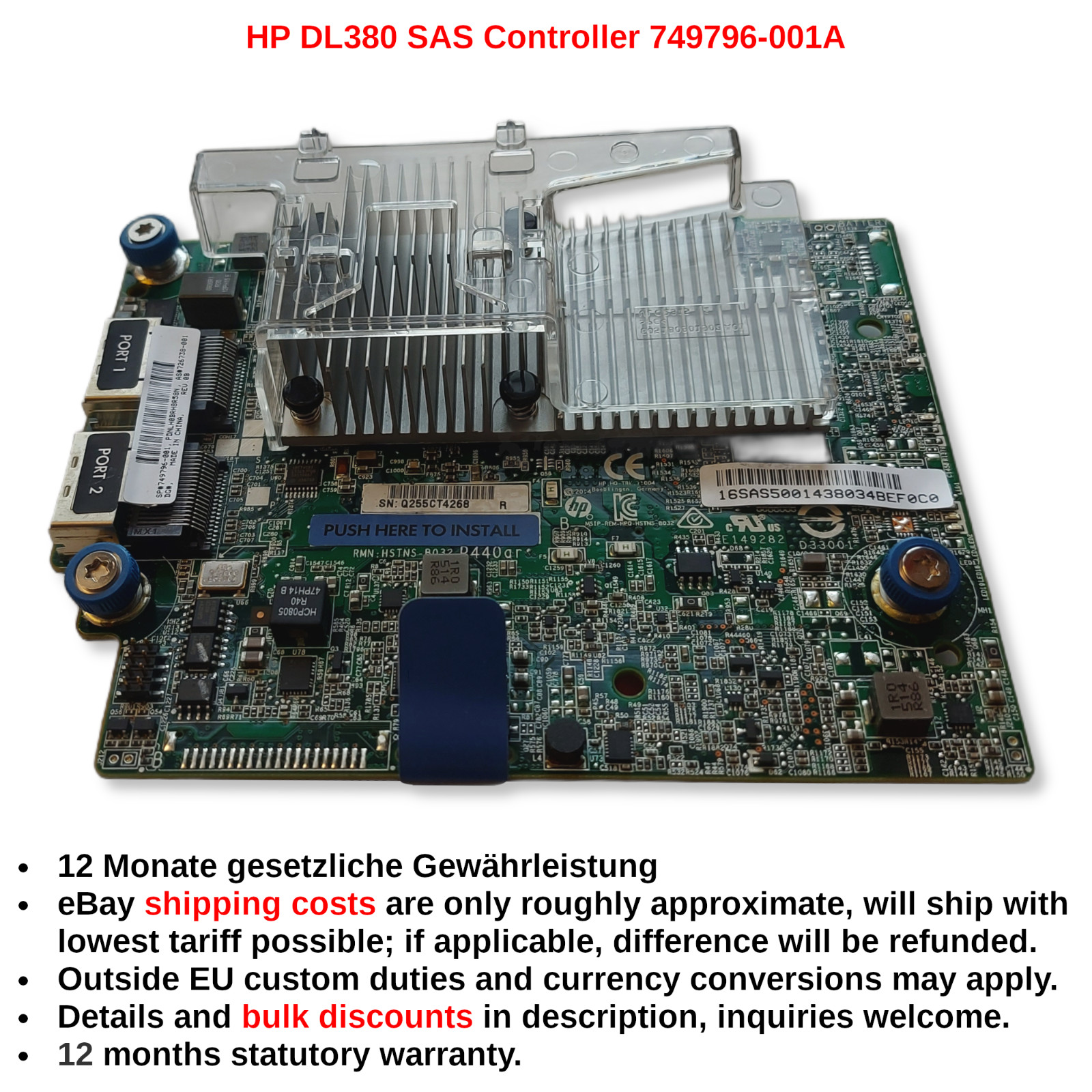 HPE Smart Array P440ar 12G SAS RAID Controller 2GB FBWC HBA Mode TrueNAS ZFS
