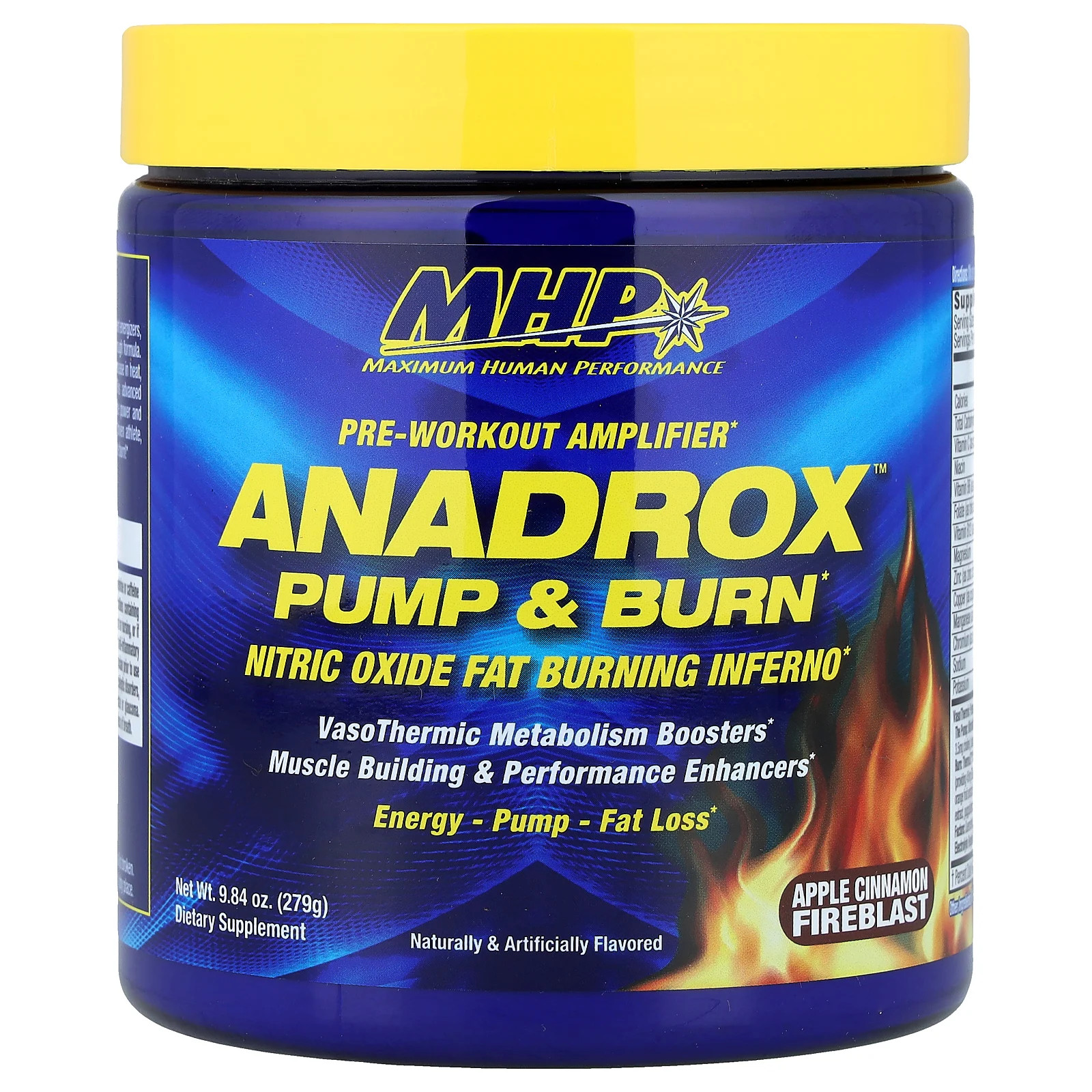 Anadrox Pump & Burn, Pre-Workout Amplifier, Apple Cinnamon Fireblast, 9.84 oz