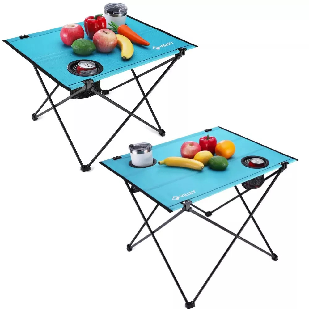 VILLEY Folding Camping Table Lightweight Portable Beach Table for Camping Beach