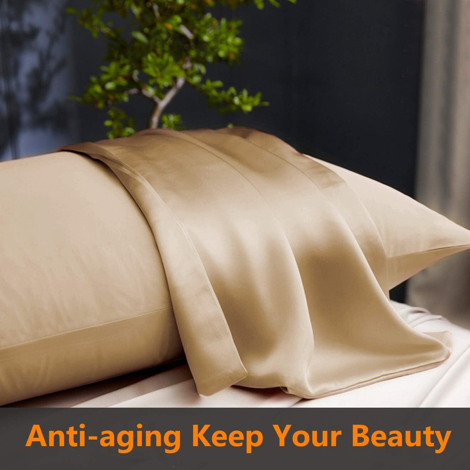 Copper Pillowcase Anti-Aging Better Sleep Pillow Cover Hair Smooth 1 PC