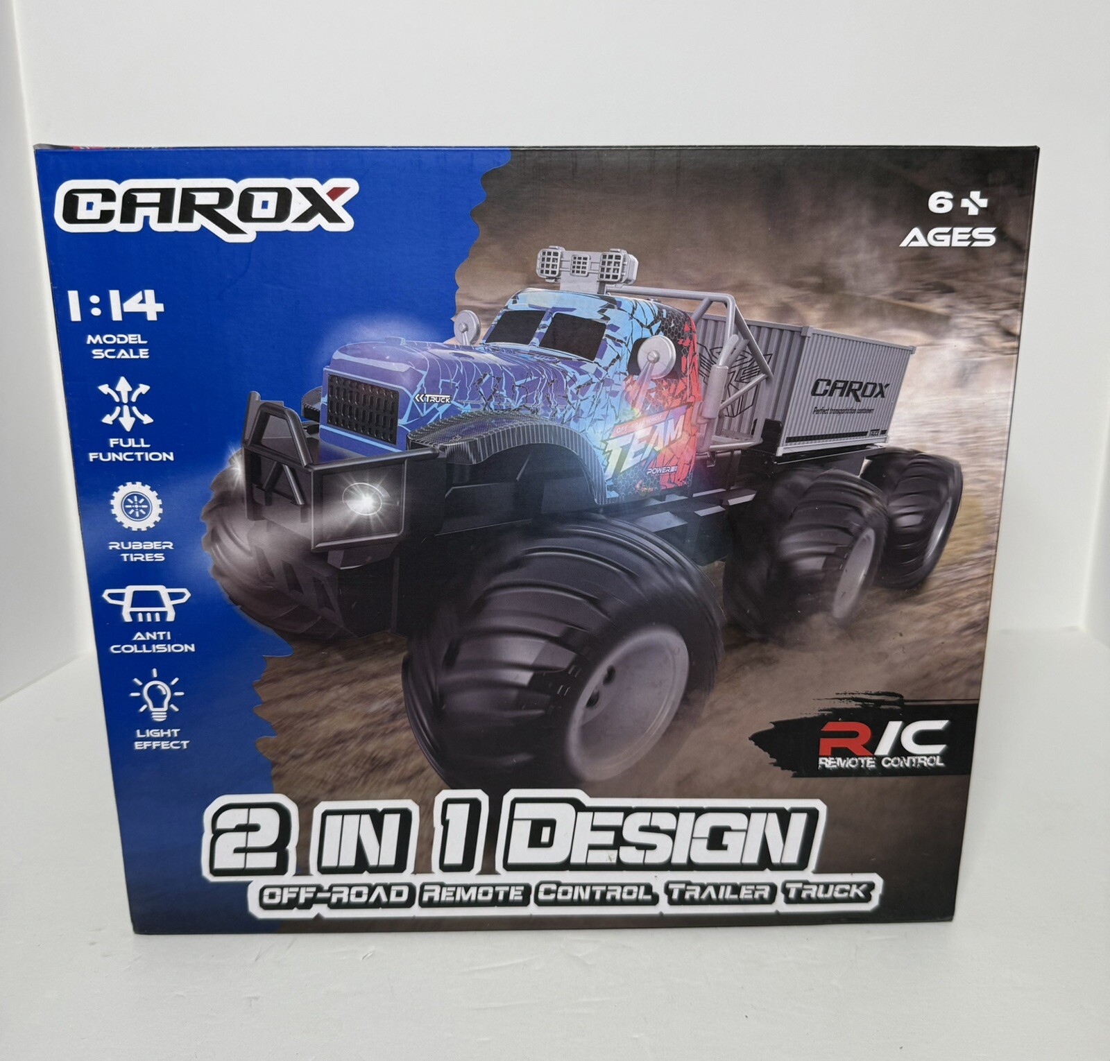 Carox 2 In 1 Off Road Remote Control Trailer Truck RC Toy Ages 6+