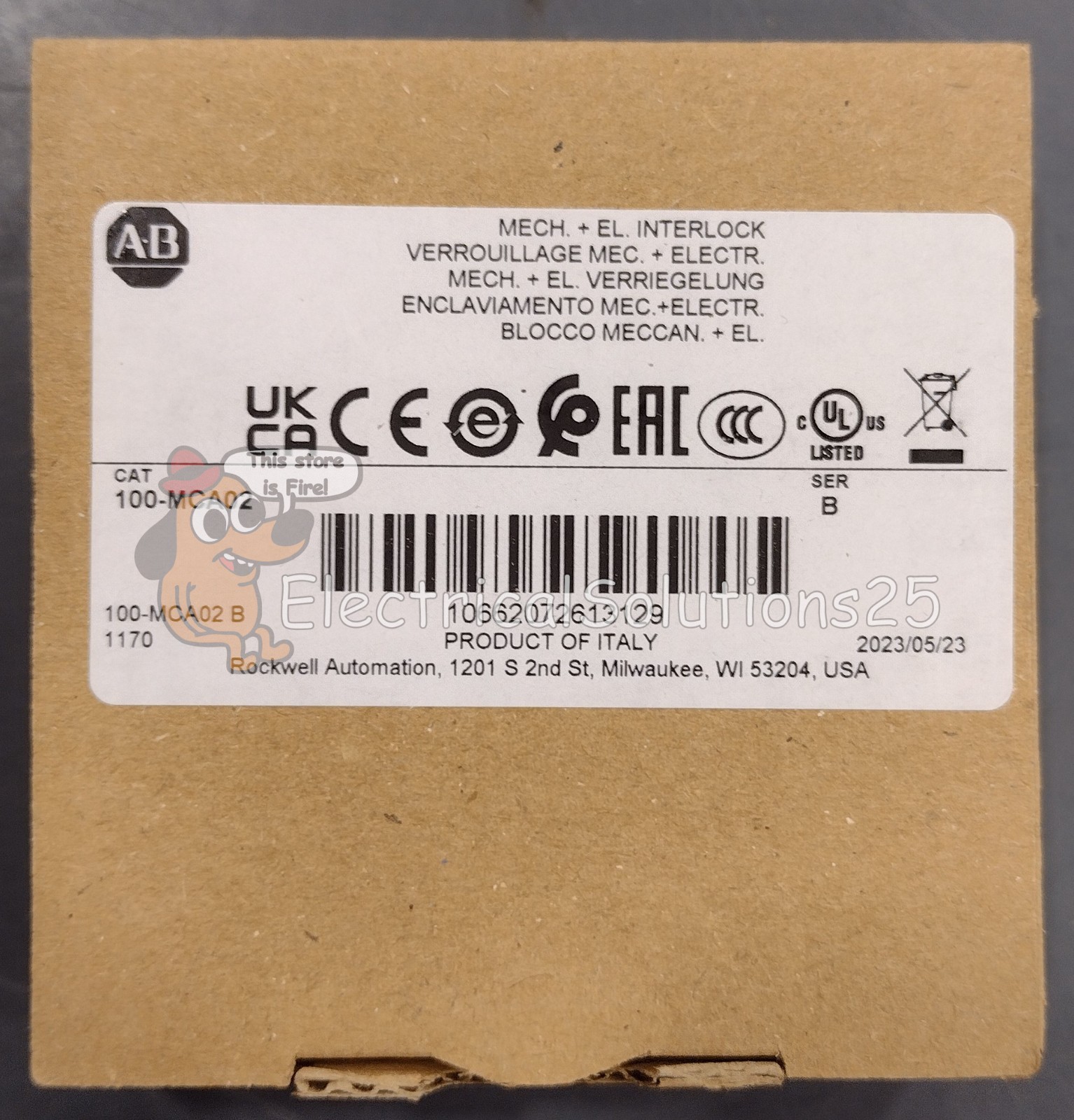 New Allen Bradley 100-MCA02 Auxiliary Contact Block 2 NO 600V - Free Ship