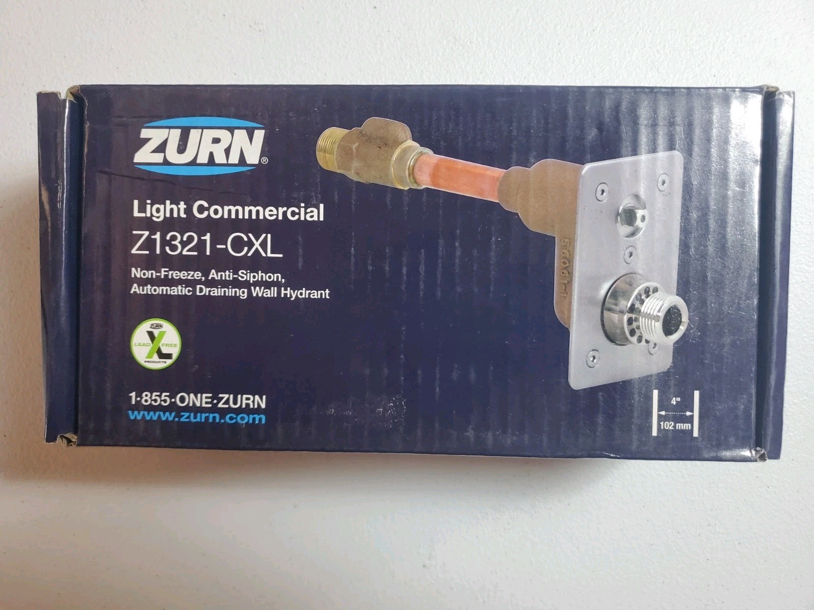 Zurn Z1321-CXL Lead Free 3/4" X 4"  Non-Freeze Auto Draining Wall Hydrant