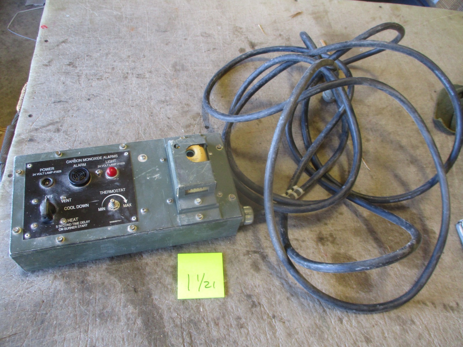 Used Carbon Monoxide CO2 Alarm, 24v, for Military Tent, Untested