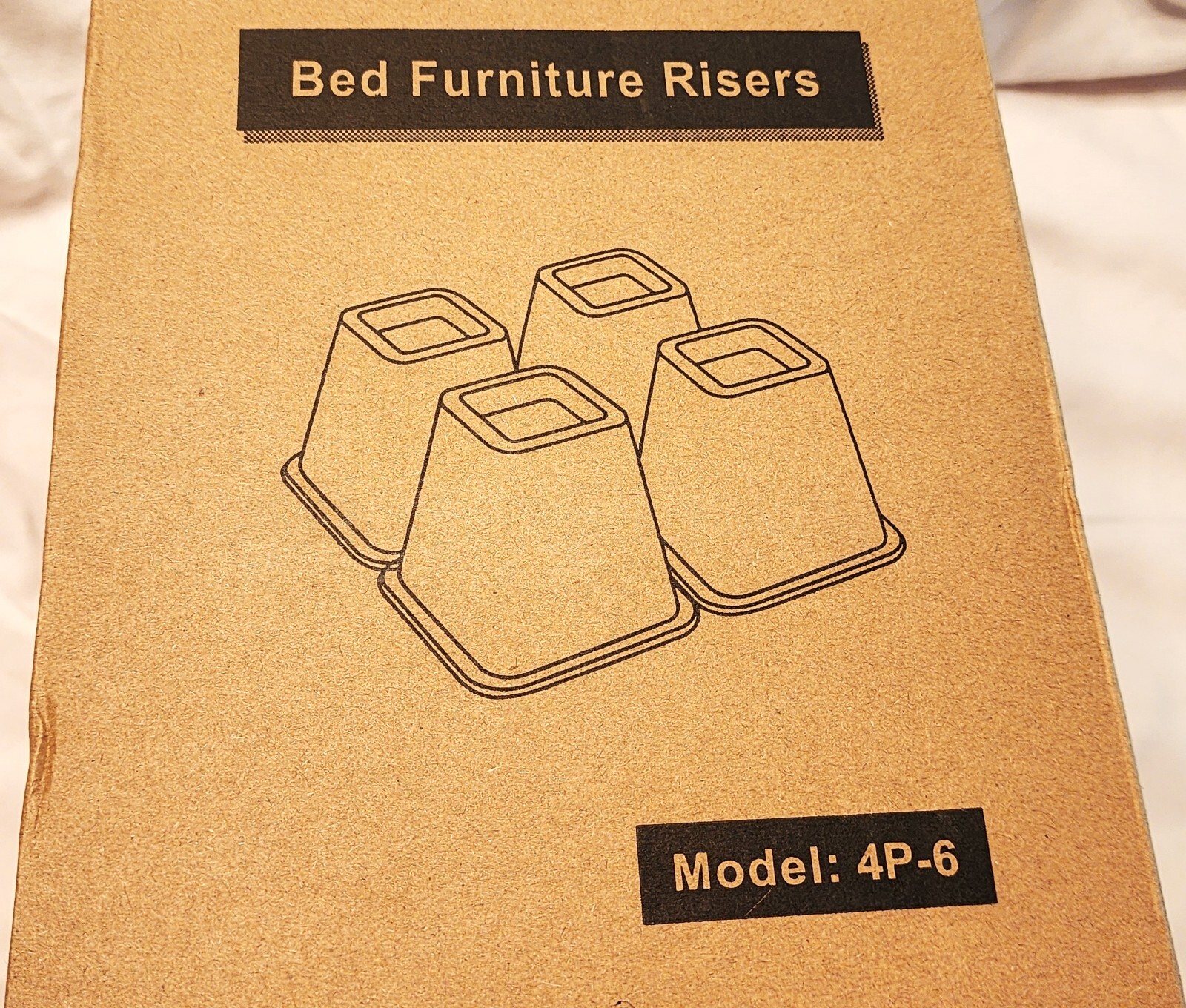 New Lufia Bed Furniture Risers, Model 4P-6 - 6-Inch Lift