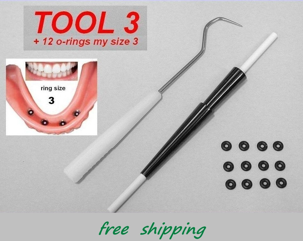 TOOL # 3  for mini dental implant rubber rings  comes with 12 * o-rings size 3