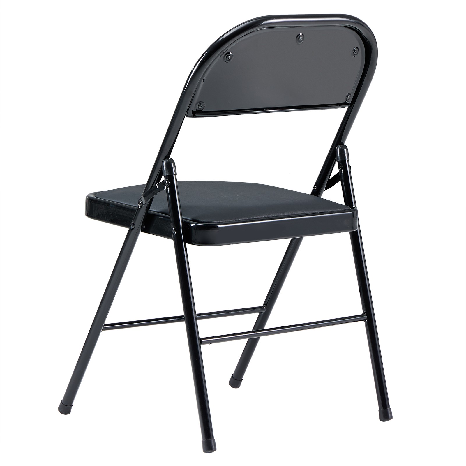 6pcs Elegant Foldable Iron & PVC Chairs for Convention & Exhibition Black