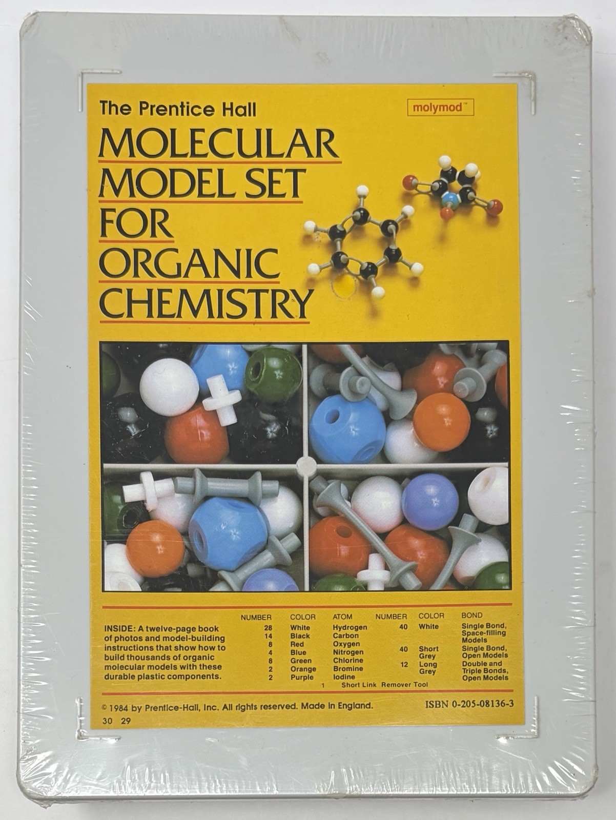 NEW Sealed Prentice Hall Organic Chemistry Molecular Model Set molymod 1984