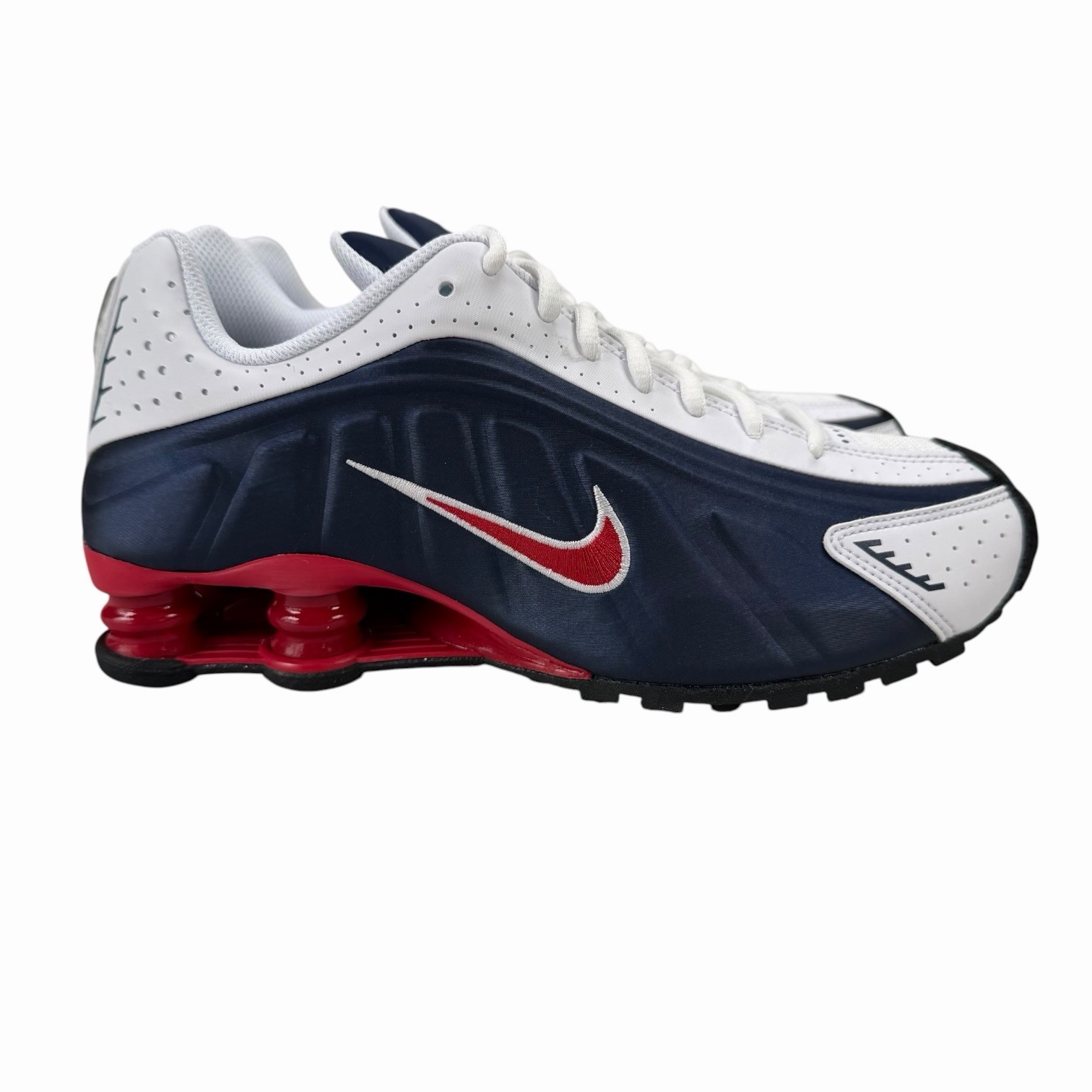 Nike Shox R4 USA Midnight Navy Gym Red White Shoes CW2626-400 Youth Sizes 4 - 7