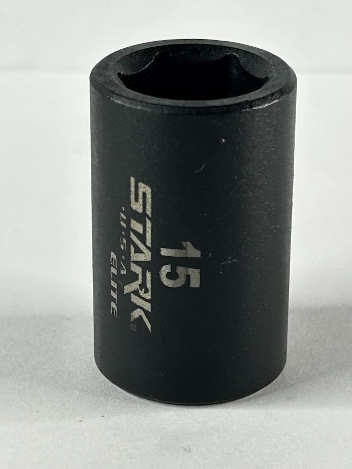 STARK  15 mm x 1/2"  Impact Socket - 6 Point -  Free USA Shipping