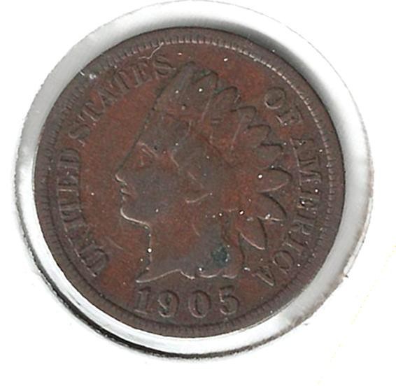 1905 Indian Head Cent - Circulated Fine - Free Shipping