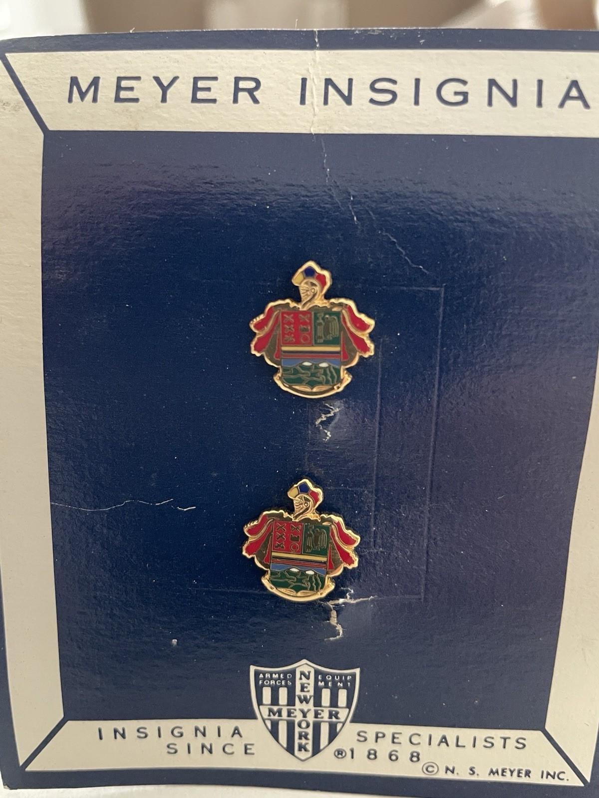 Army Of Equador,  Pair Of Military Collar Pins made By NS Meyer.