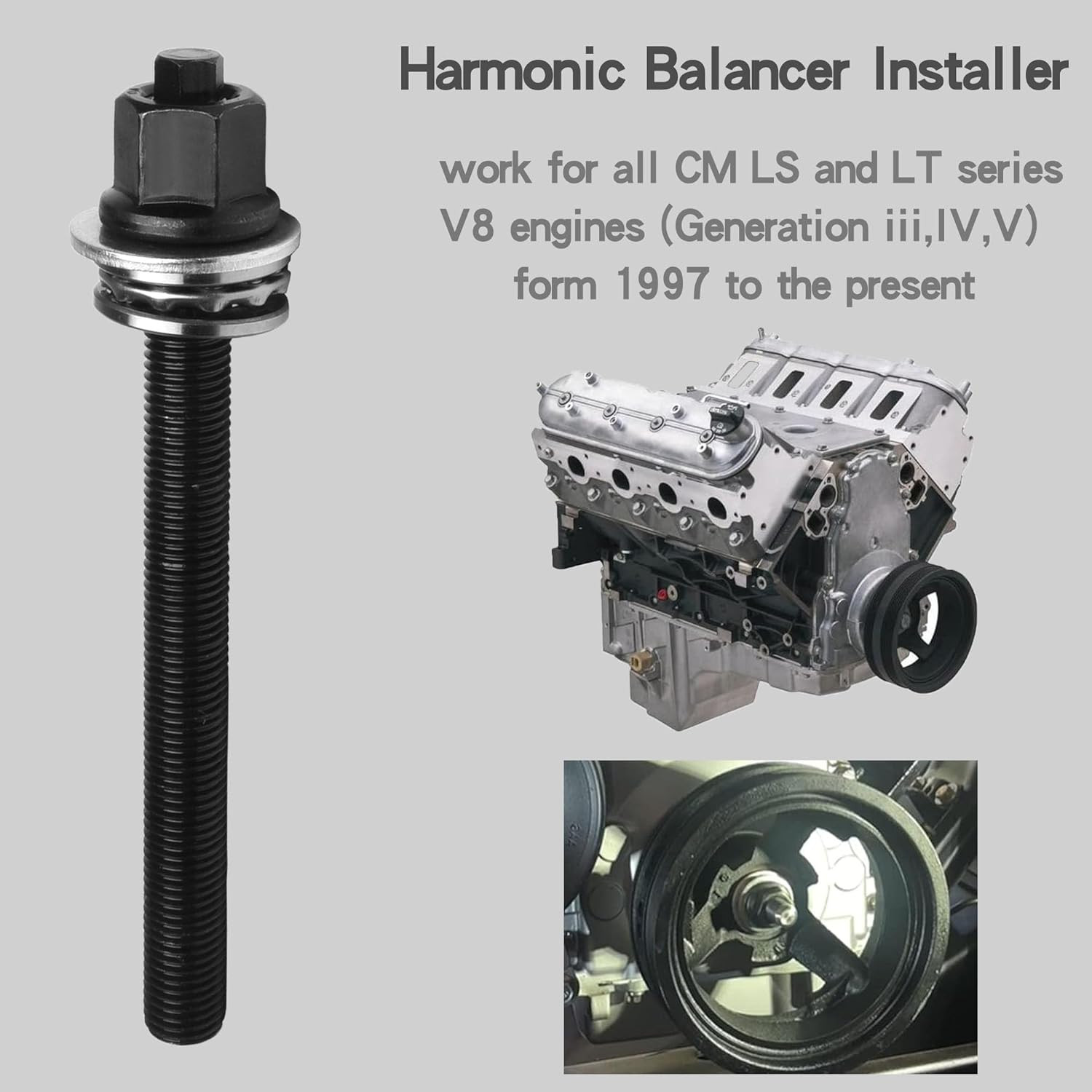 Crank Pulley Puller and Installation Set, Harmonic Balancer Puller and Harmonic