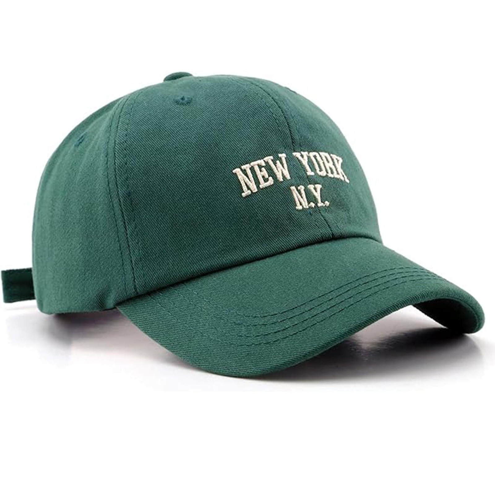 Vintage New-York-Embroidered Distressed-Cotton One Size, Newyork-green