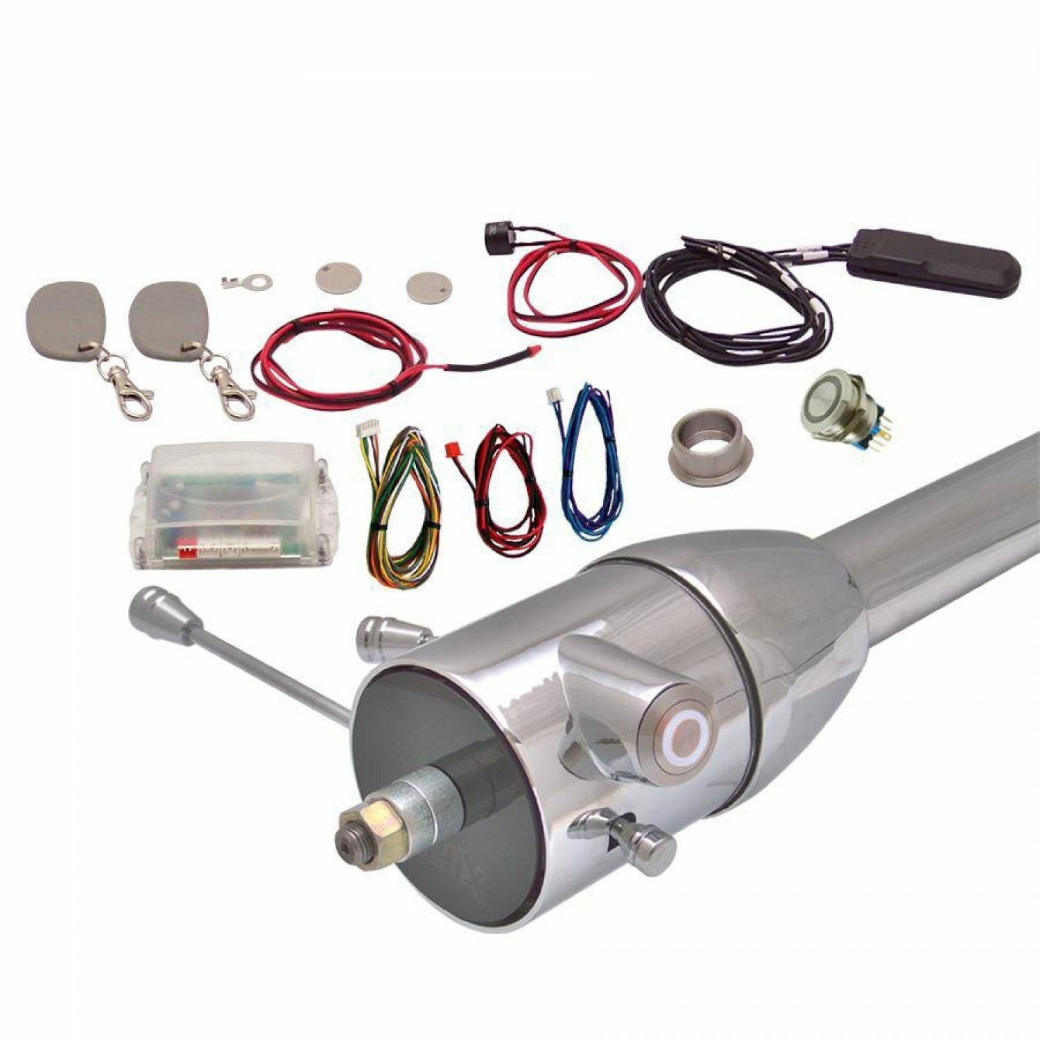 White One Touch Engine Start Kit with RFID and Column Insert Keep It Clean truck