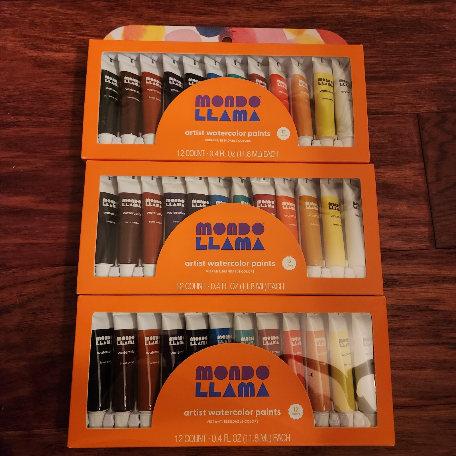 3x Artist Watercolor Paint Tubes  Mondo Llama 12 count .4 oz Art School supplies