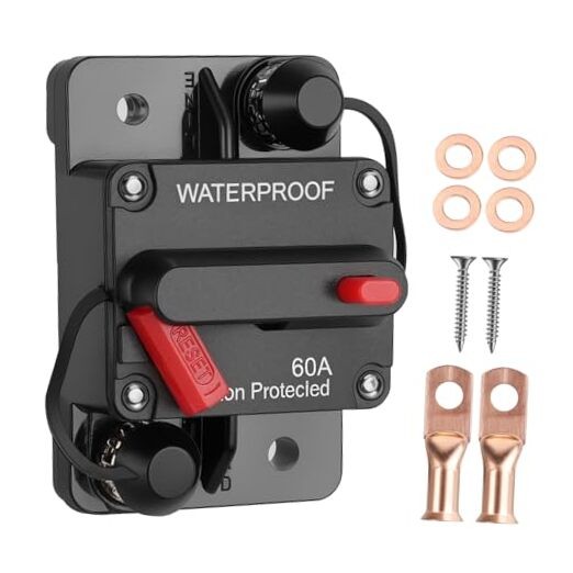 60 Amp Marine Circuit Breaker Switch for Trolling Motor Battery Box, Premium