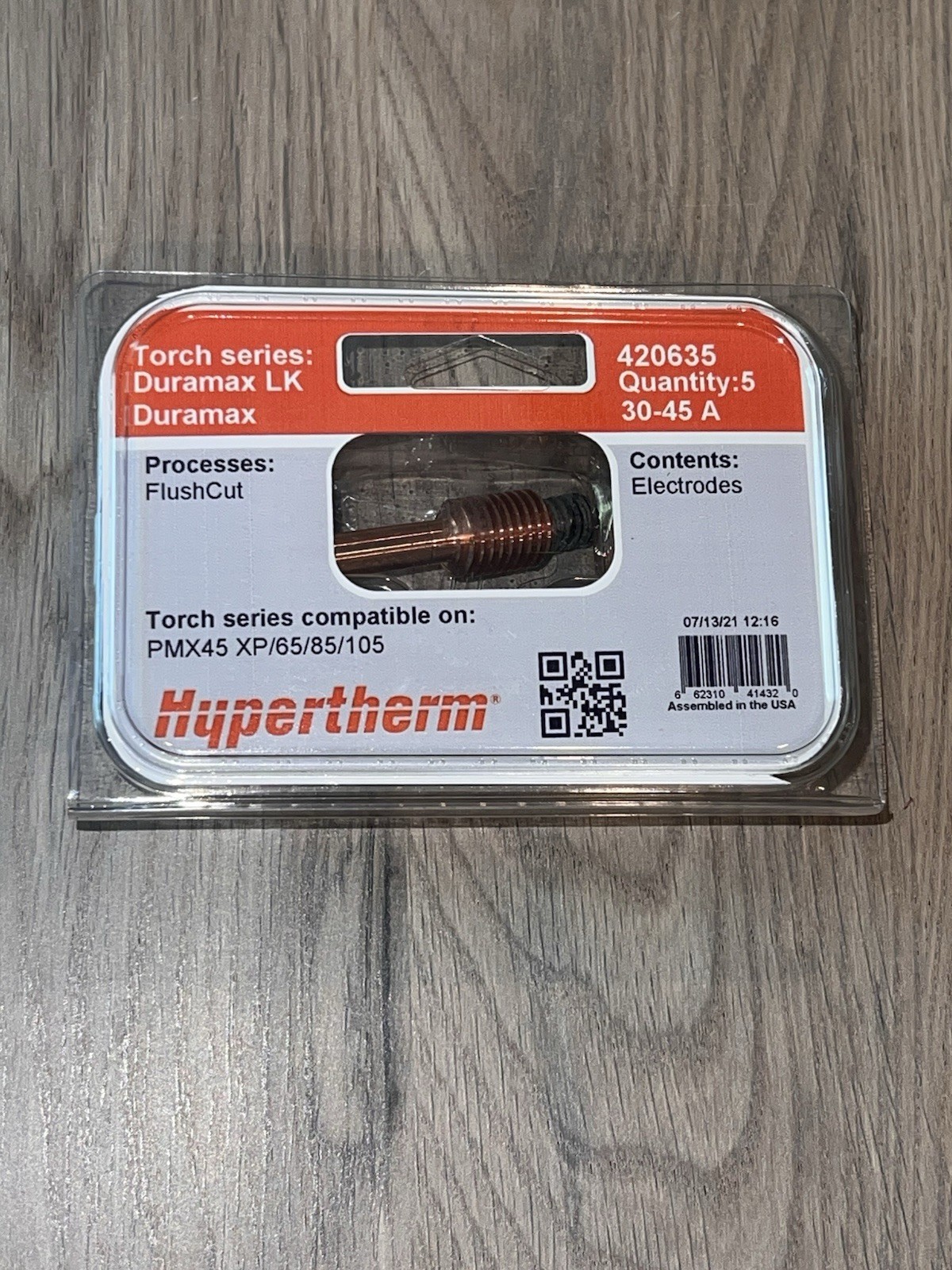 Hypertherm 420635 Electrode Duramax and Duramax Lock 30-45 A FlushCut 5 pack