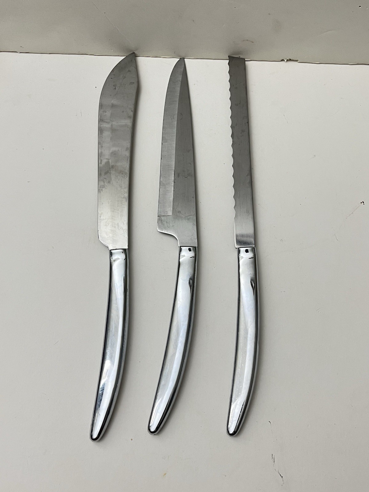 Vintage  3 Pc. Salad Master Stainless Steel Knives # 403,405,406 Made In USA