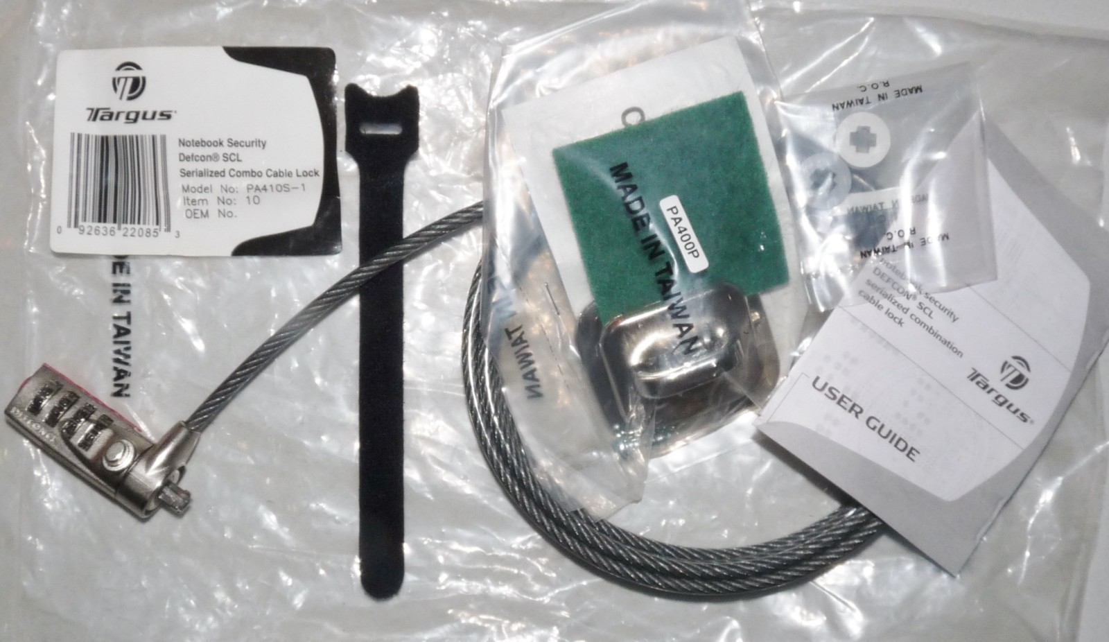 NEW TARGUS PA410-S NOTEBOOK SECURITY DEFCON SCL SERIALIZED COMBO CABLE LOCK