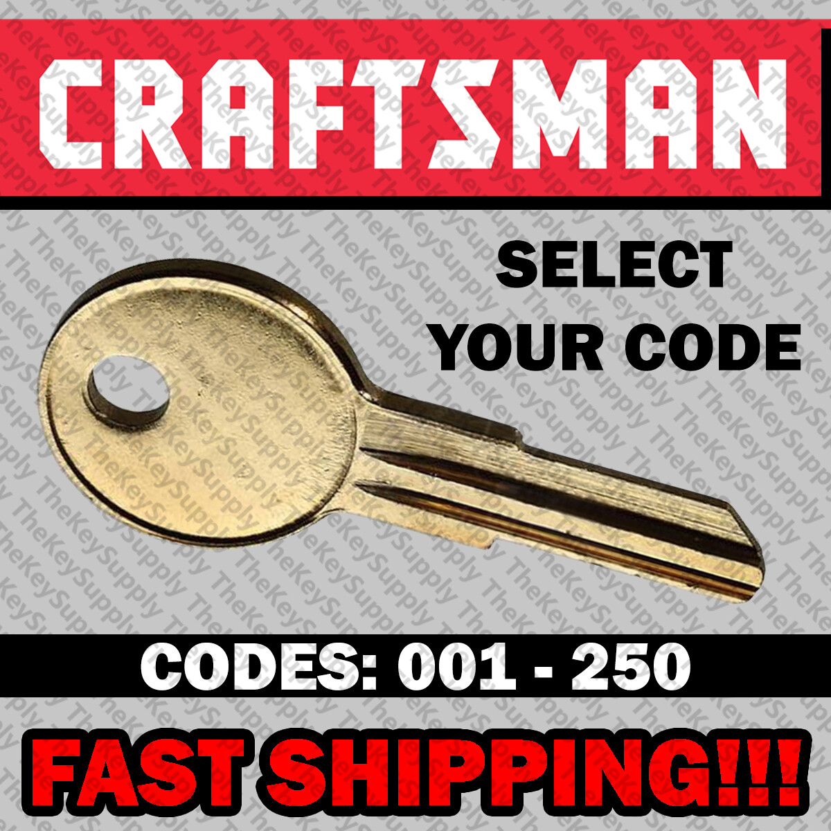 Craftsman Tool Box Key Cut to Your Code 001 - 250 Llaves Toolbox Keys