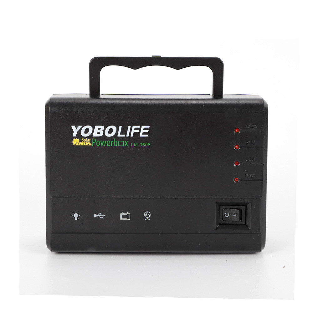Portable Station Solar Panel Power Inverter Electric Generator Set +4 LED Light