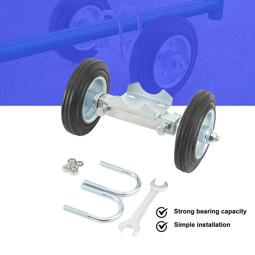 Rolling Gate Wheel 6-Inch Heavy Duty Rubber Carrier with Hardware Kit