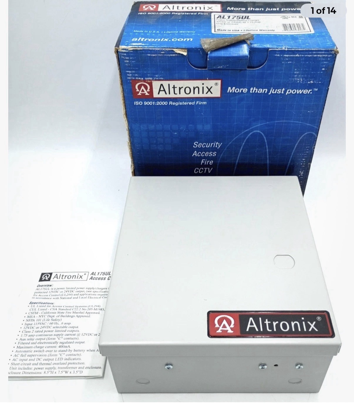 Altronix AL175UL Output Power Supply/Battery Charger w/ Fire Alarm Interface