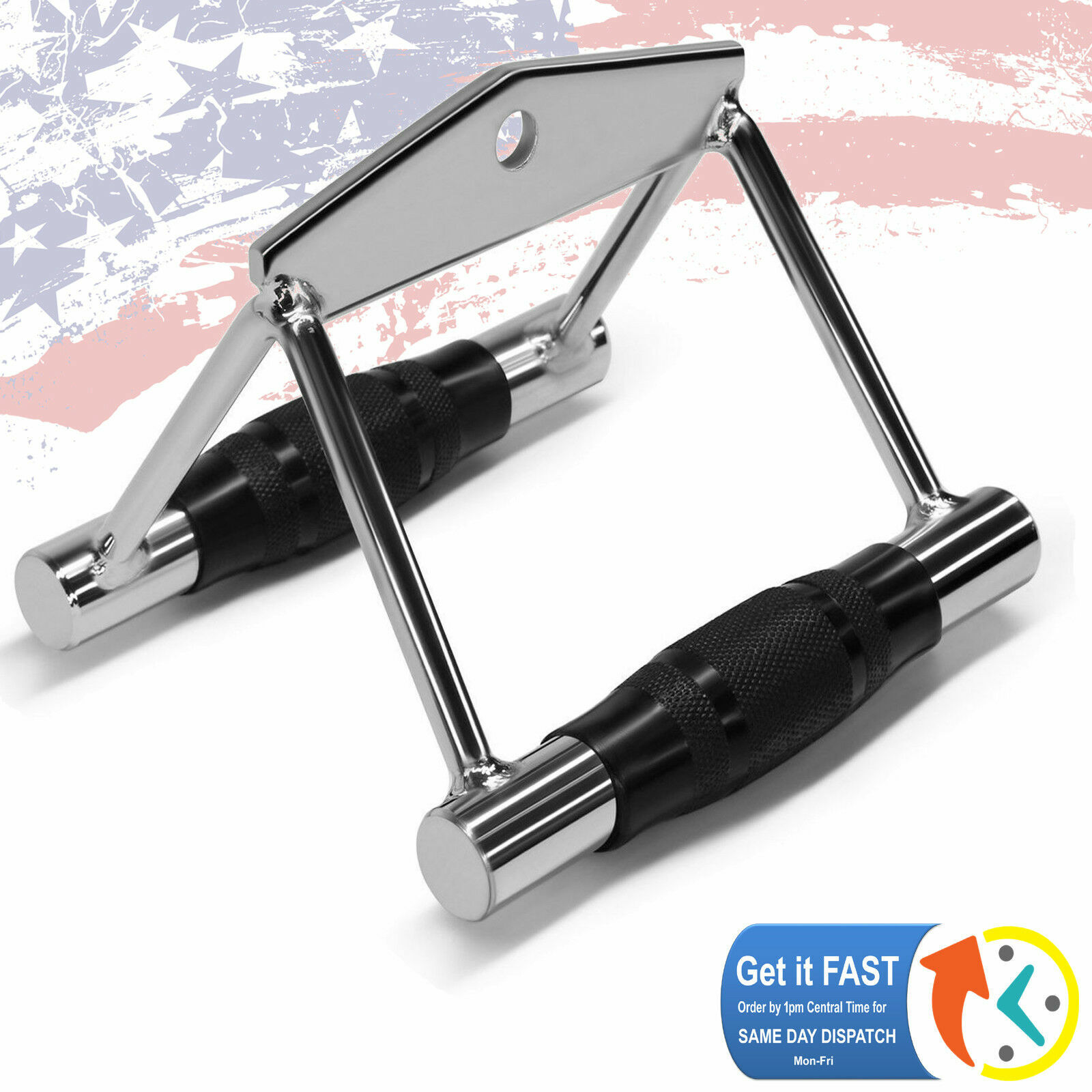 Double D Row Handle Cable Attachment for Weight Workout Home Gym
