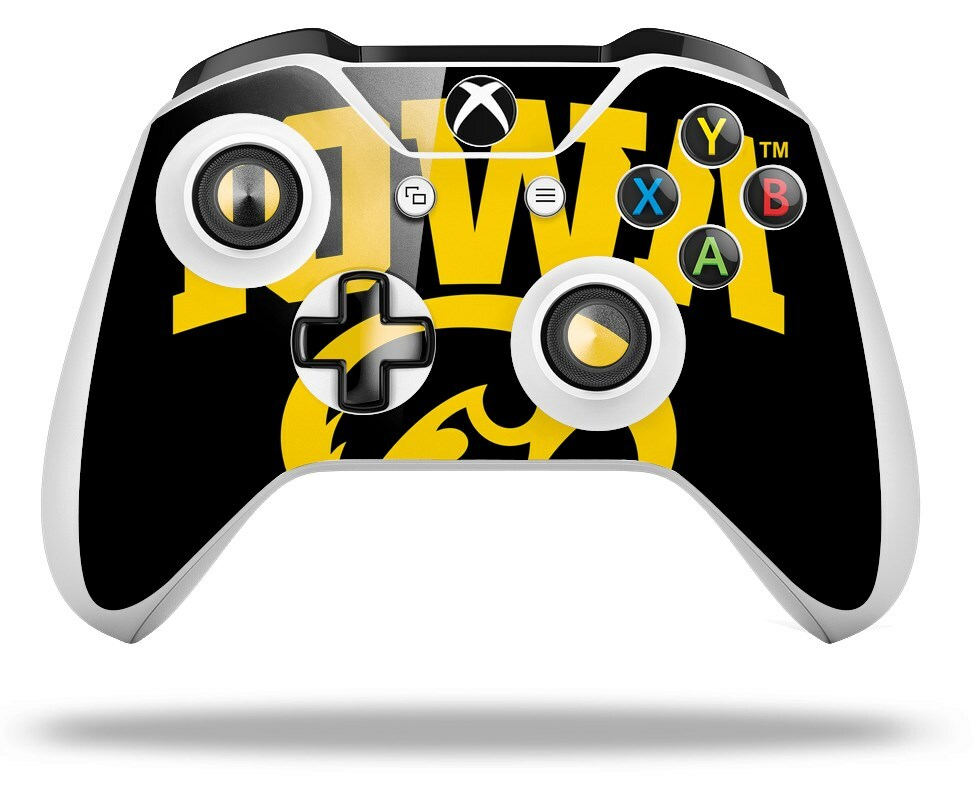 Skin for XBOX One S / X Controller Iowa Hawkeyes Tigerhawk Oval 01 Gold on Black