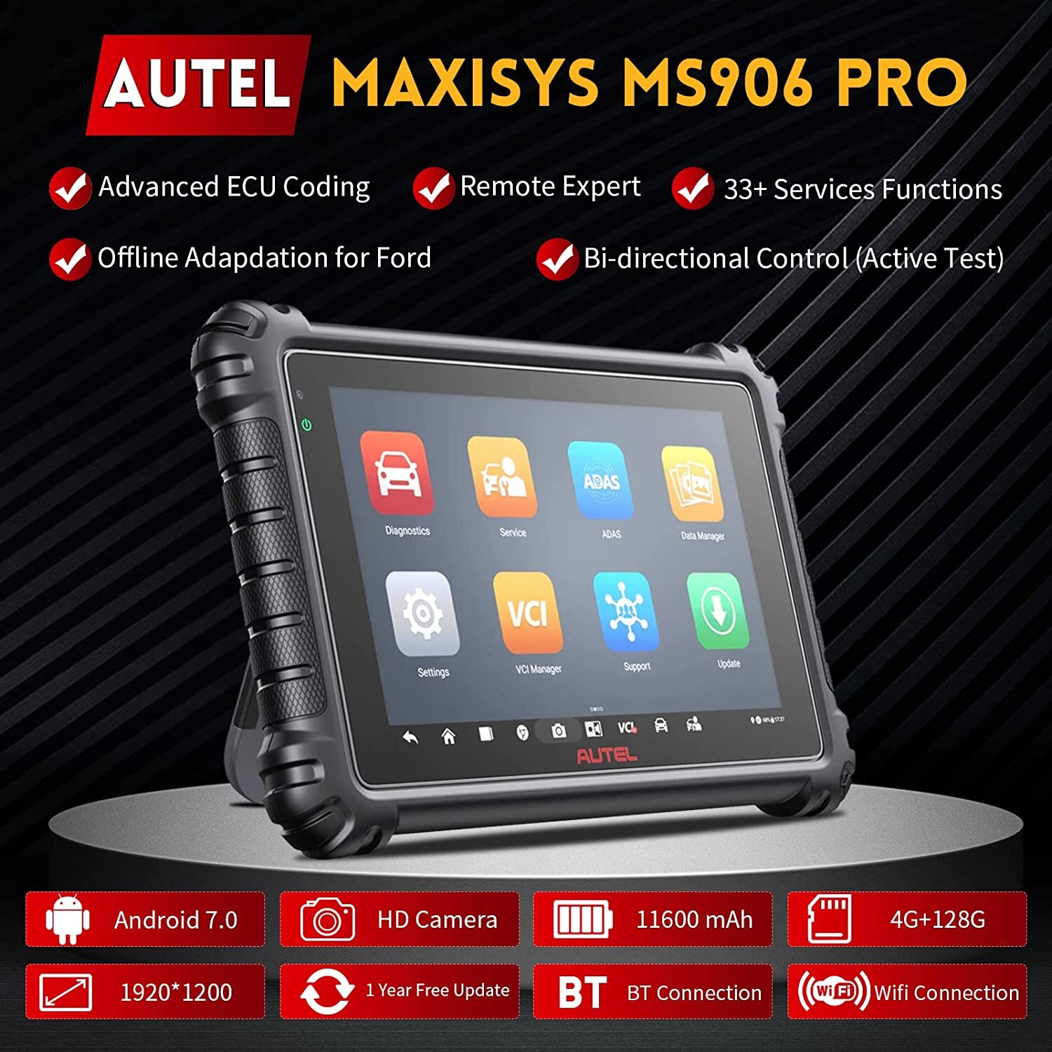 Autel MaxiSYS MS906 Pro ECU Coding Full System Diagnostic Scanner AS MK906 PRO